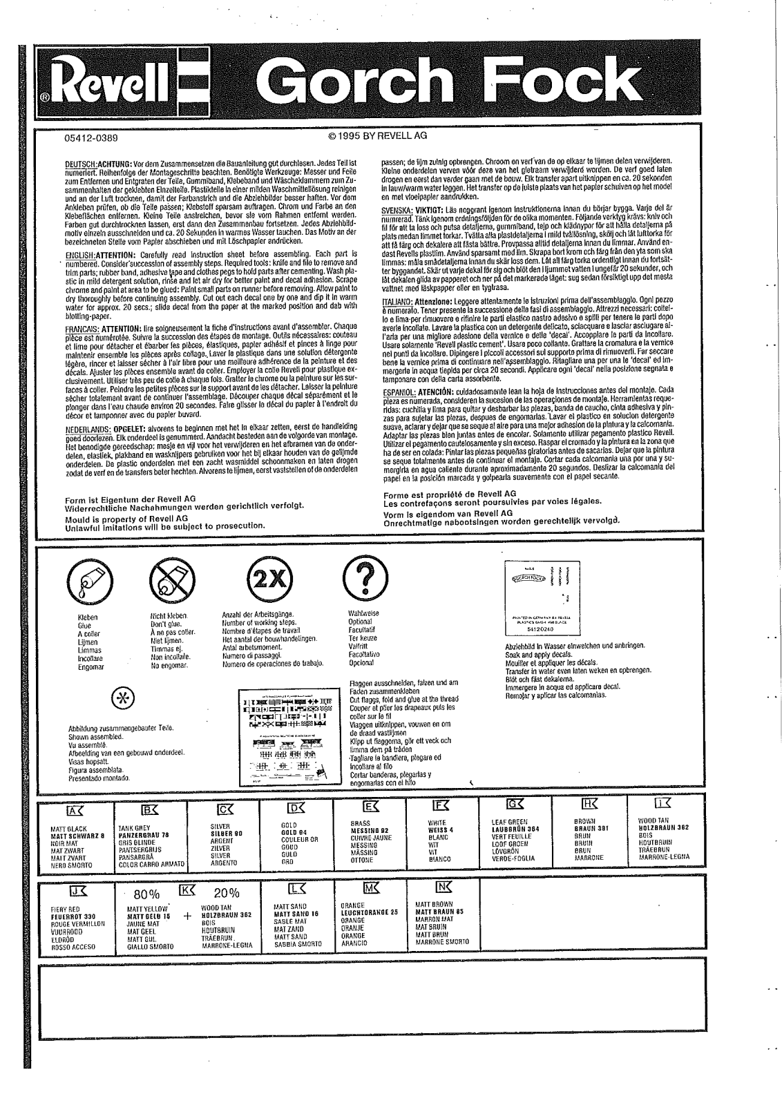 Revell 05412 User guide