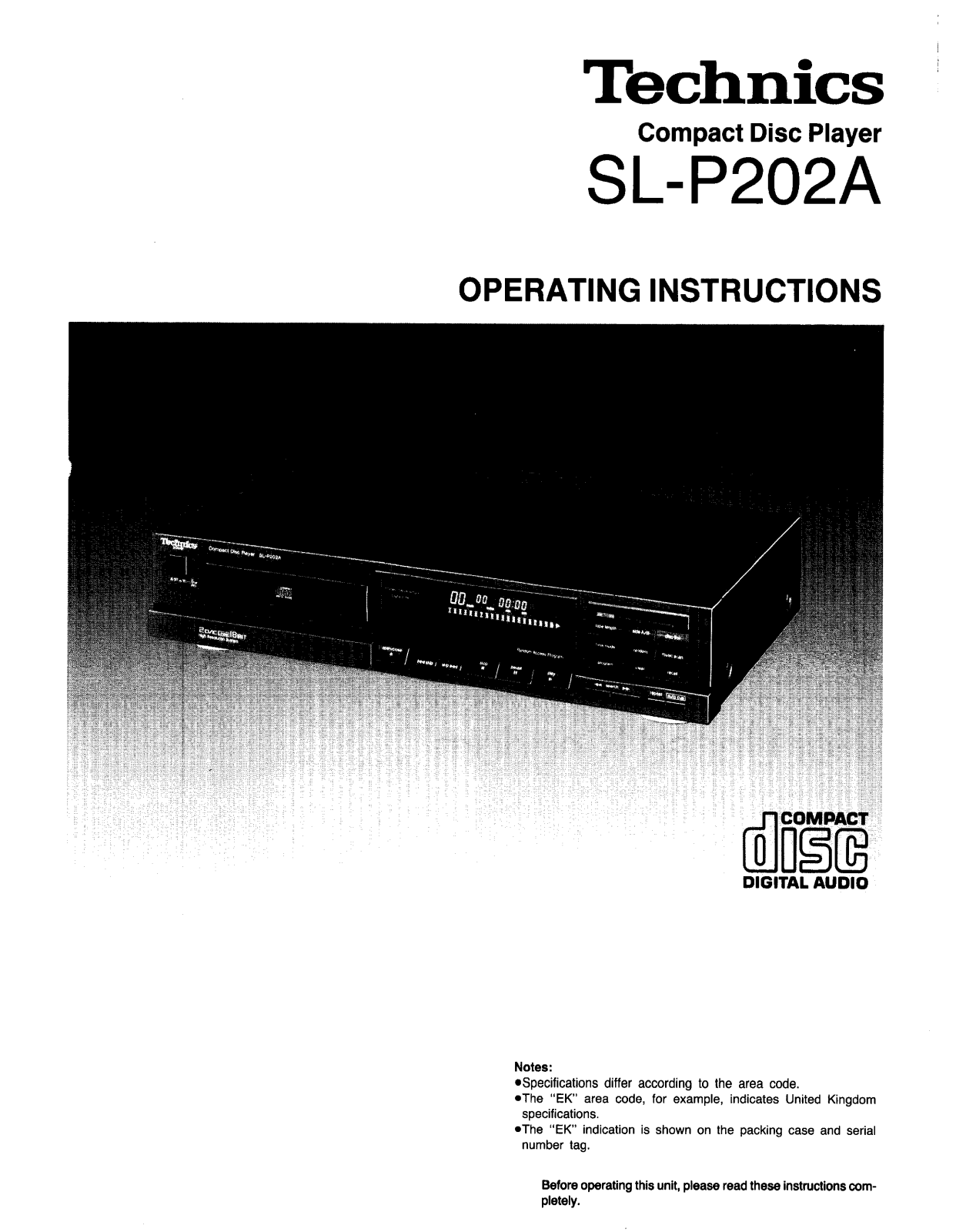 Panasonic SL-P202 User Manual