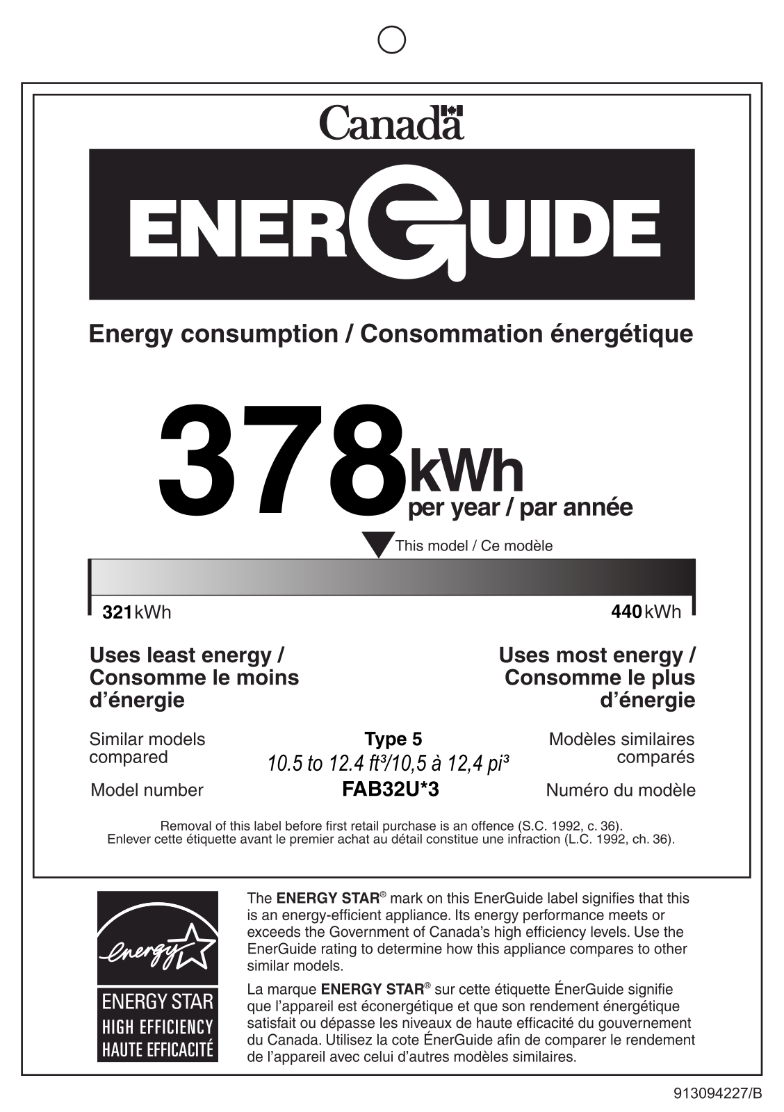 Smeg FAB32ULBL3 Energy manual