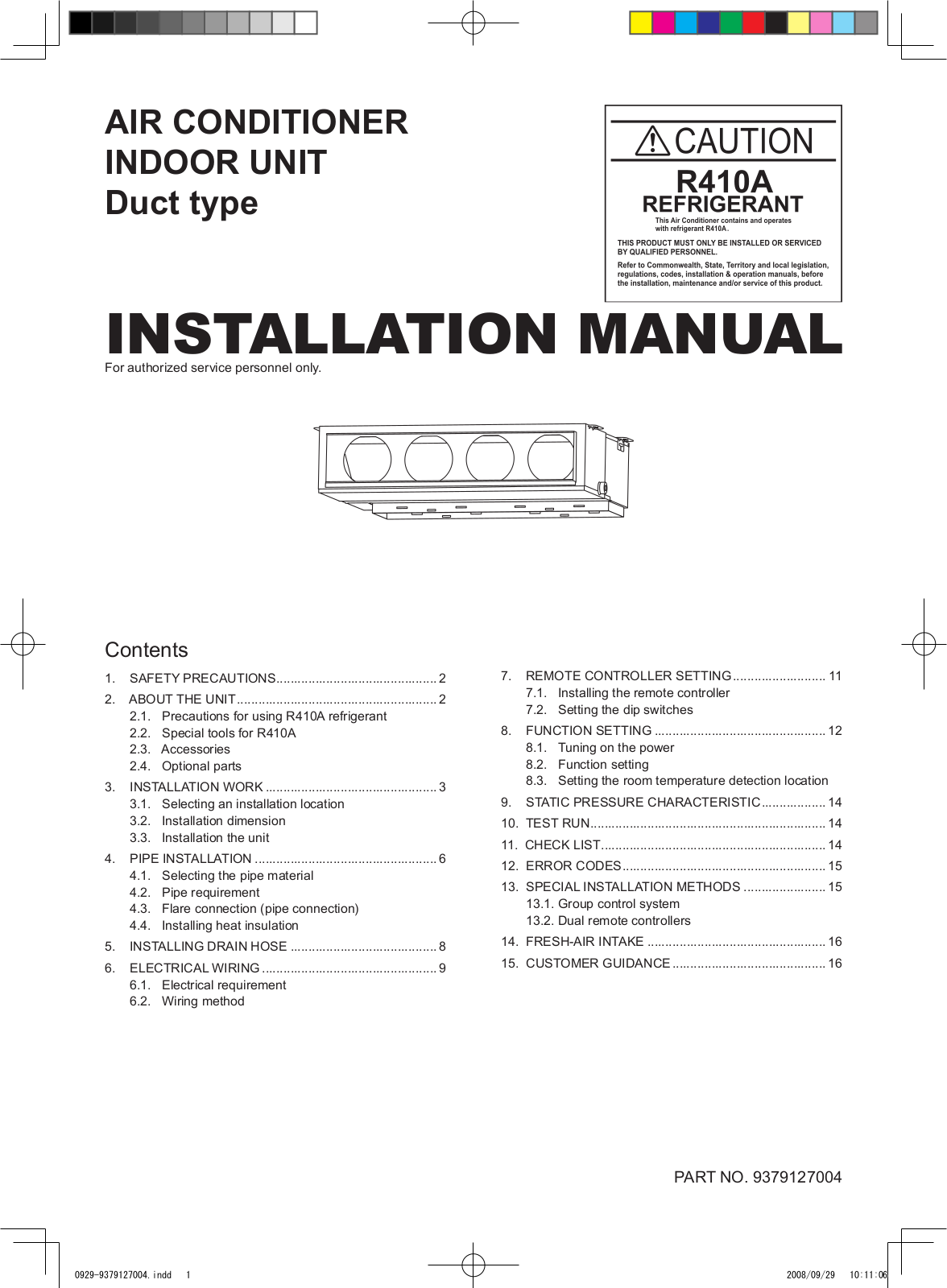 General ARHA36LC, ARHA36LCTU, ARHA45LC, ARHA45LCTU Installation Manual