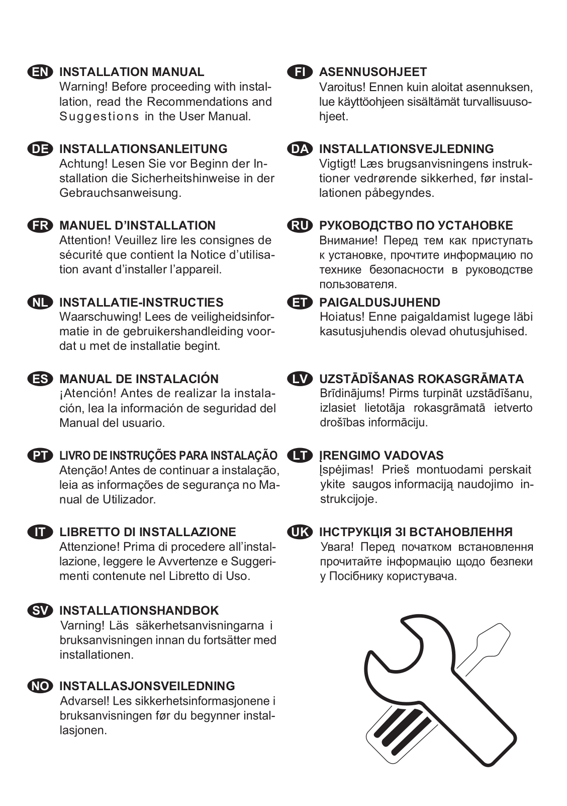 Faber SKYLIFT User Manual