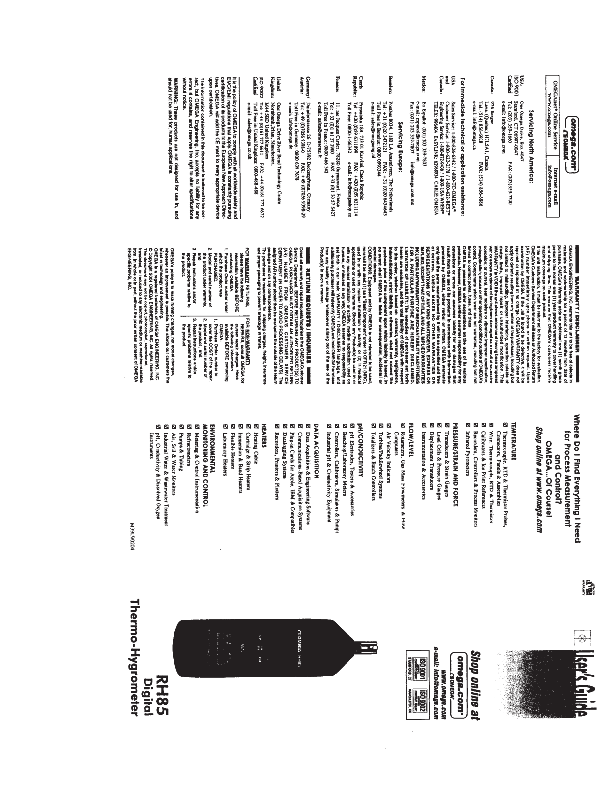 Omega RH85 User guide - ManualMachine.com