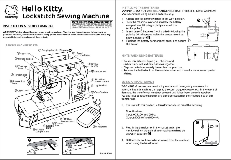 JANOME Hello Kitty 11706 User Manual