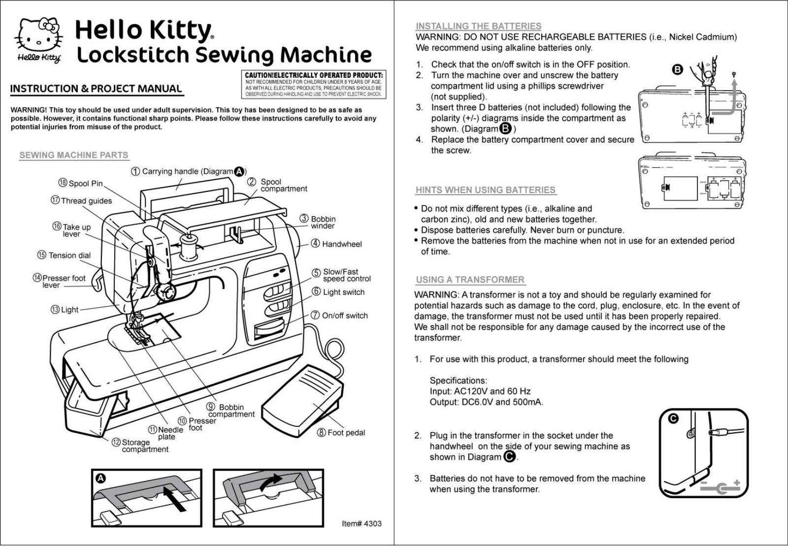 JANOME Hello Kitty 11706 User Manual