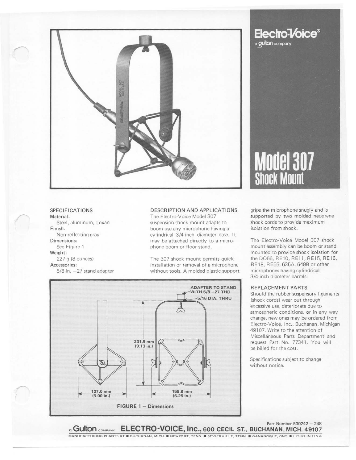 Electro-voice 307 DATASHEET