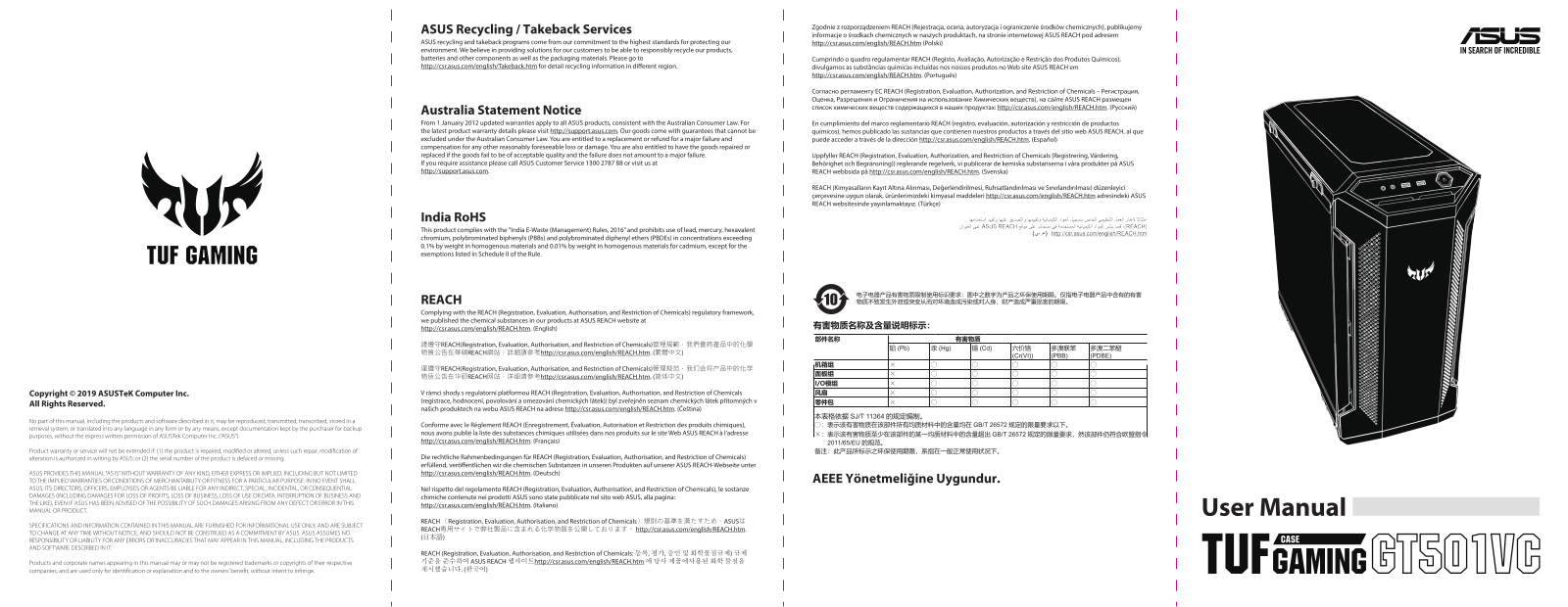 ASUS TUF Gaming GT501VC Quick guide