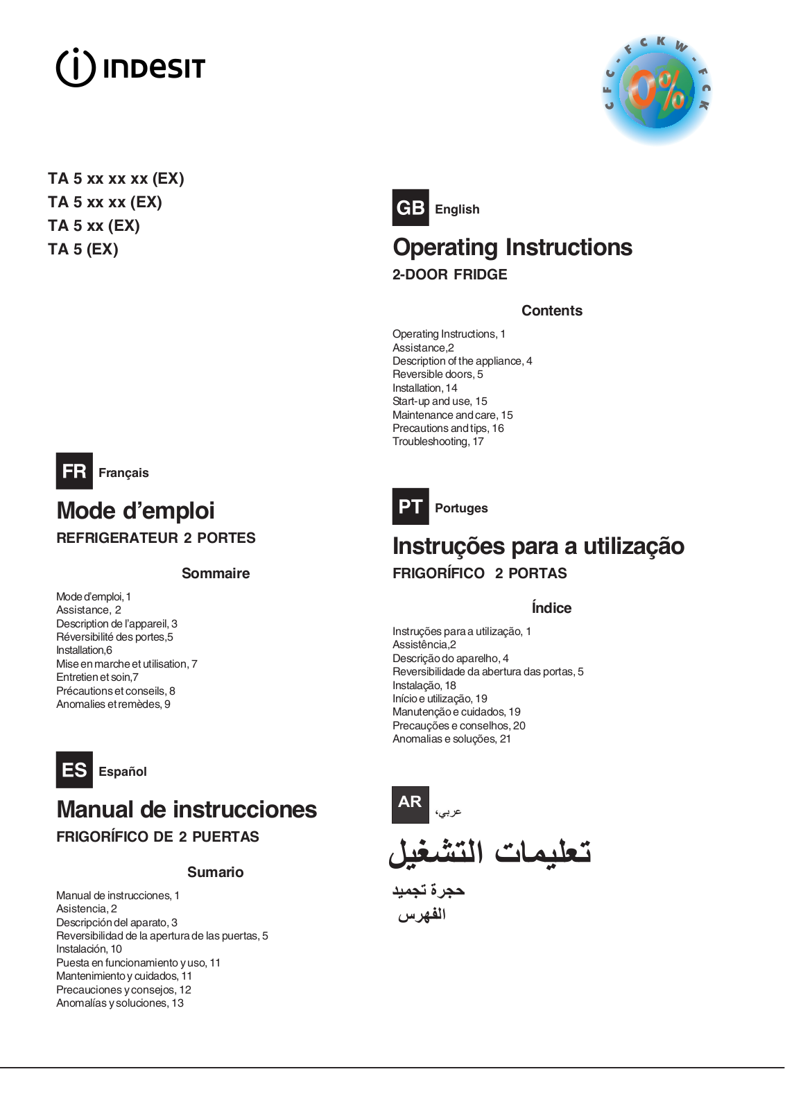 INDESIT TA 5V User Manual