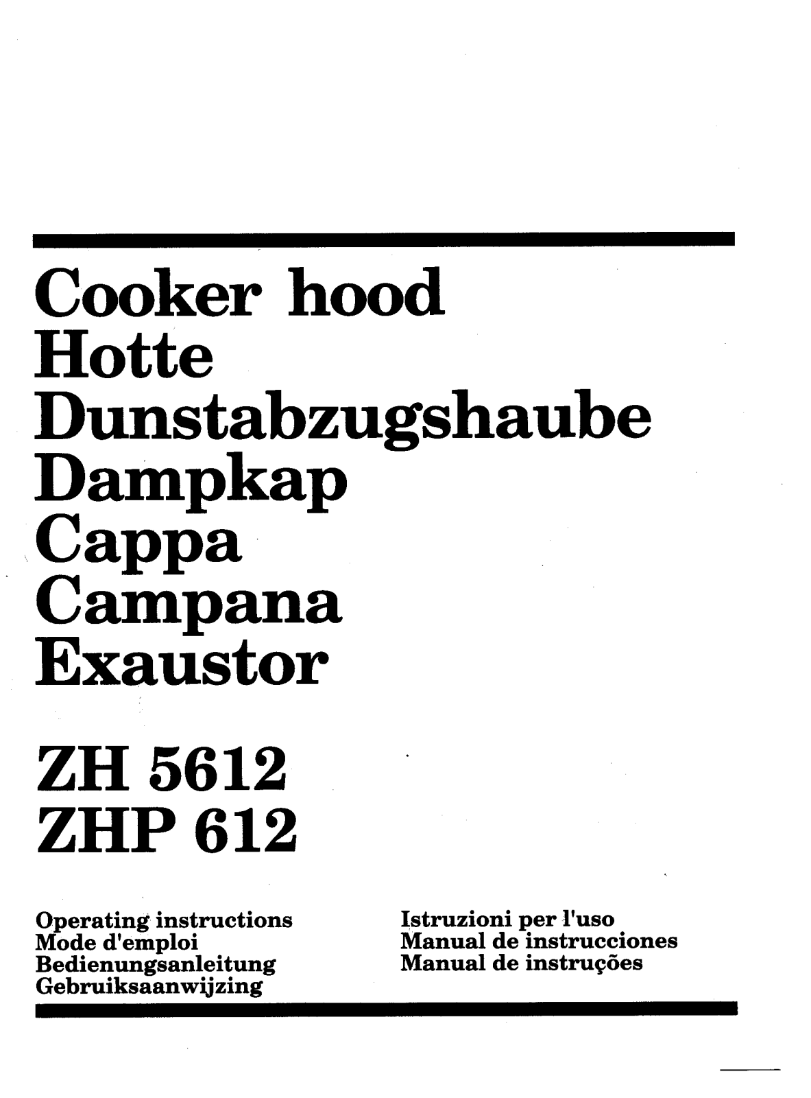 Zanussi ZH5612 User Manual