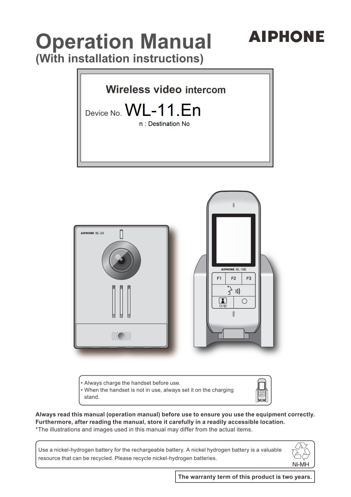 AIPHONE WL1MEE1, WLDAE1 User Manual