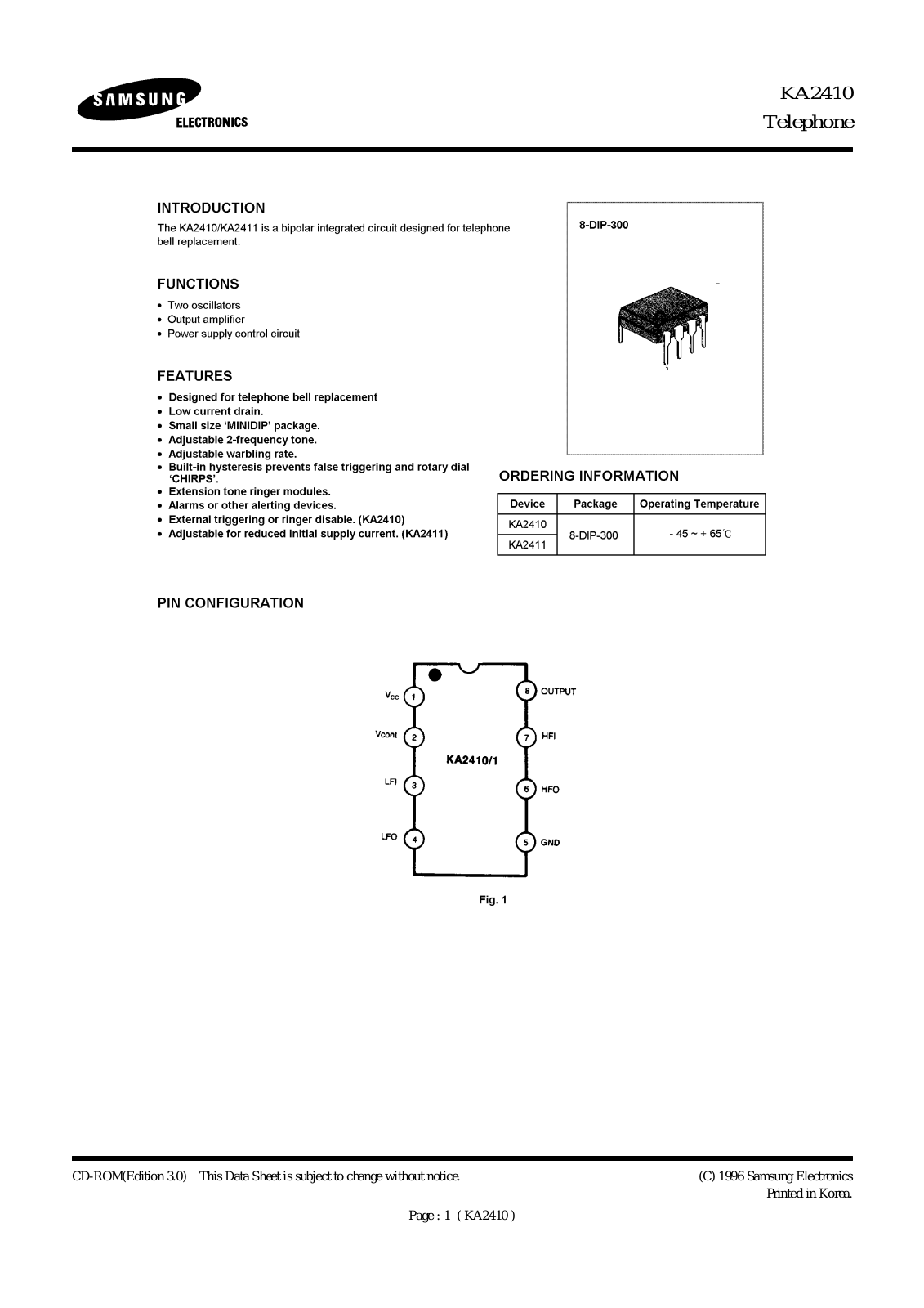 Samsung KA2411, KA2410 Datasheet