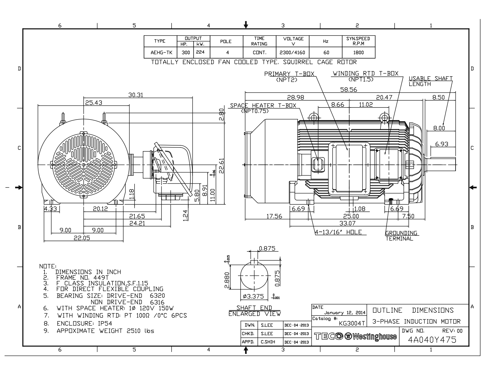 Teco KG3004T Reference Drawing