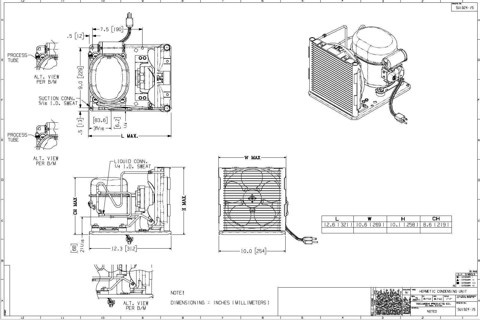 Tecumseh AEA4430YXAPA, AEA4430YXCPG, AEB4444YXCPG Drawing Data