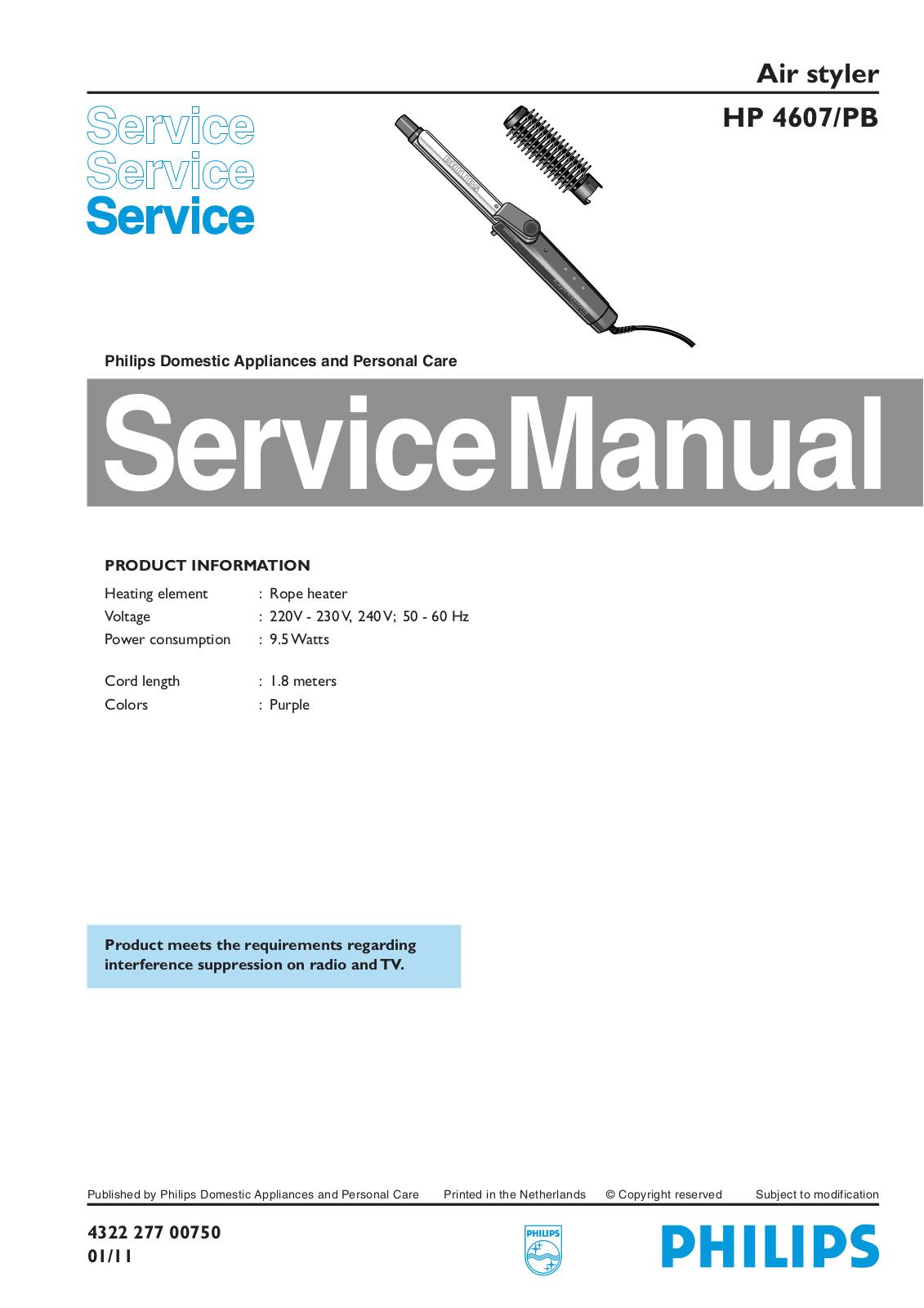 Philips HP 4607-PB Service Manual