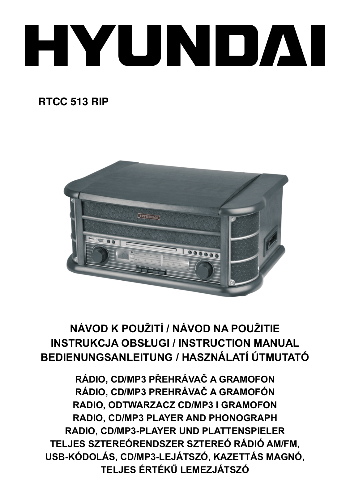 Hyundai RTCC 513 RIP D, RTCC 513 RIP E User Manual