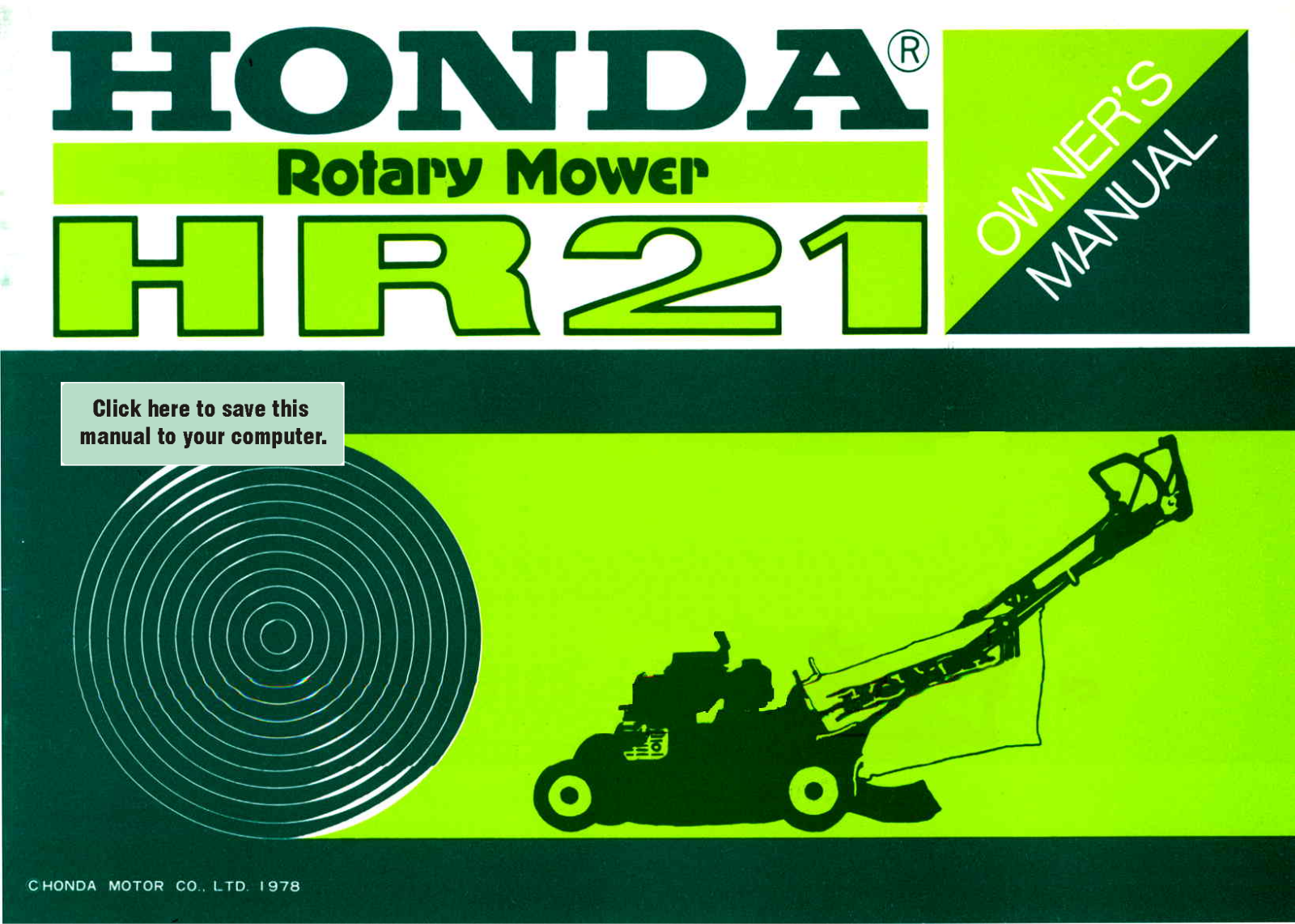 Honda Power Equipment HR21 PDA, HR21 PXA User Manual