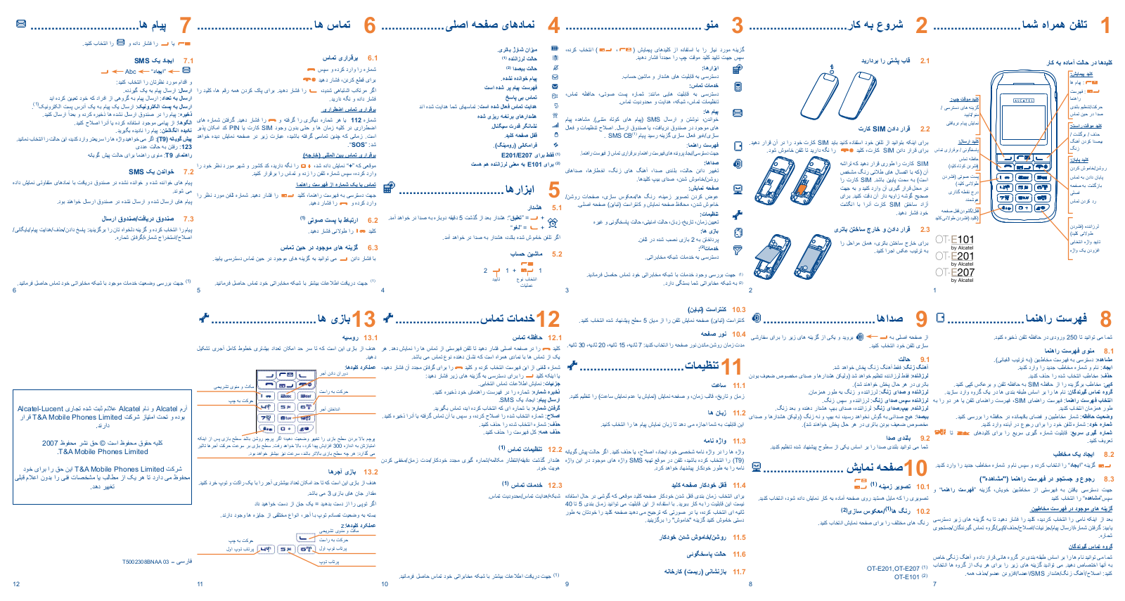 Alcatel OT-E201, OT-E207, OT-E101 User Manual