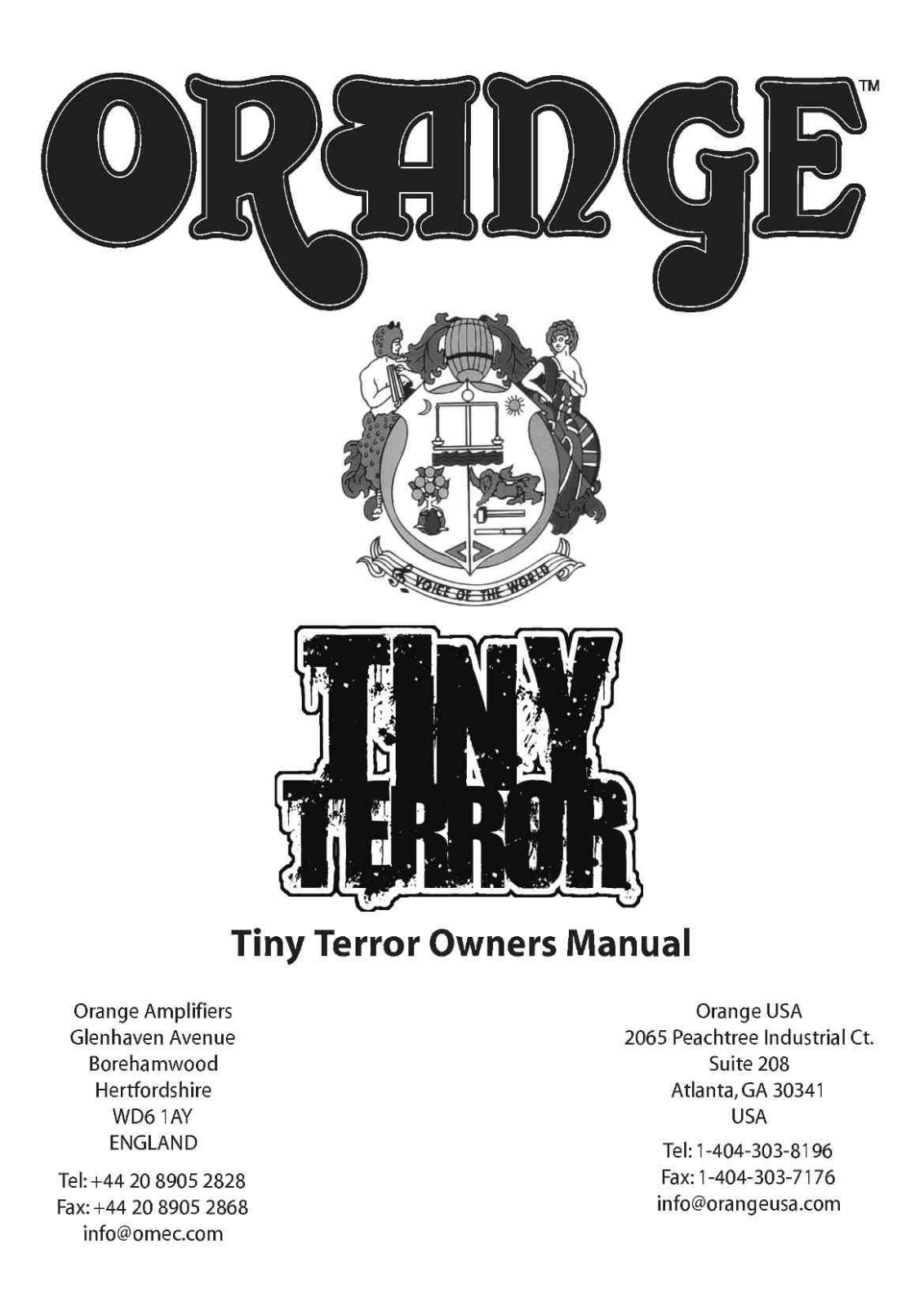 Orange Tiny Terror Owner's Manual