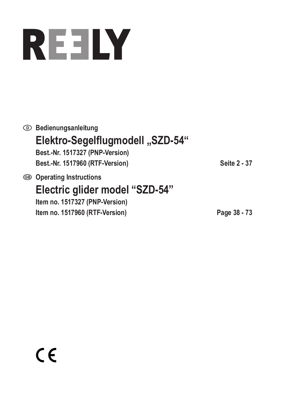 Reely SZD-54 User manual