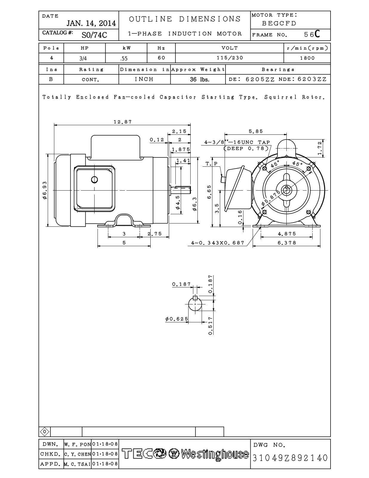 Teco S0/74C Reference Drawing