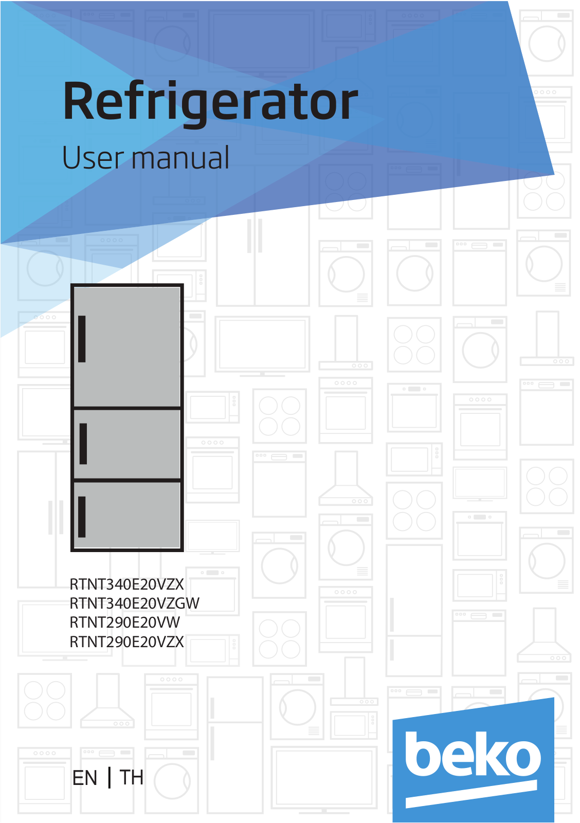 Beko RTNT340E20VZX, RTNT340E20VZGW, RTNT290E20VW, RTNT290E20VZX User manual