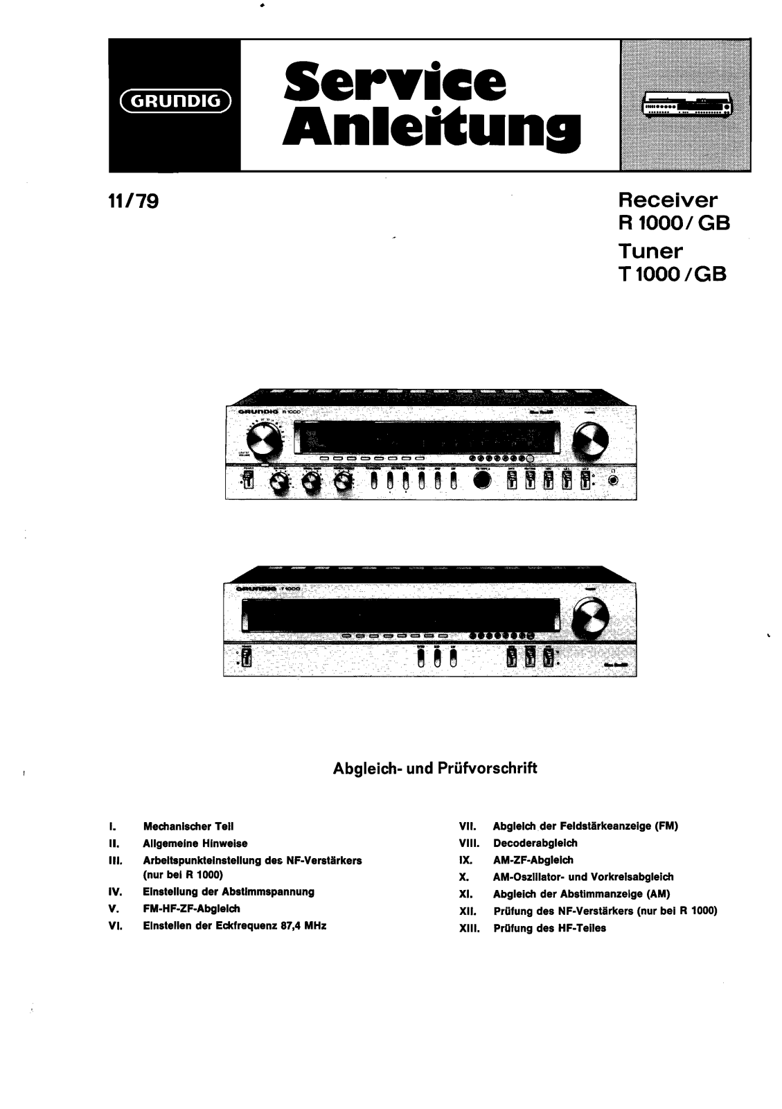Grundig T-1000 Service Manual