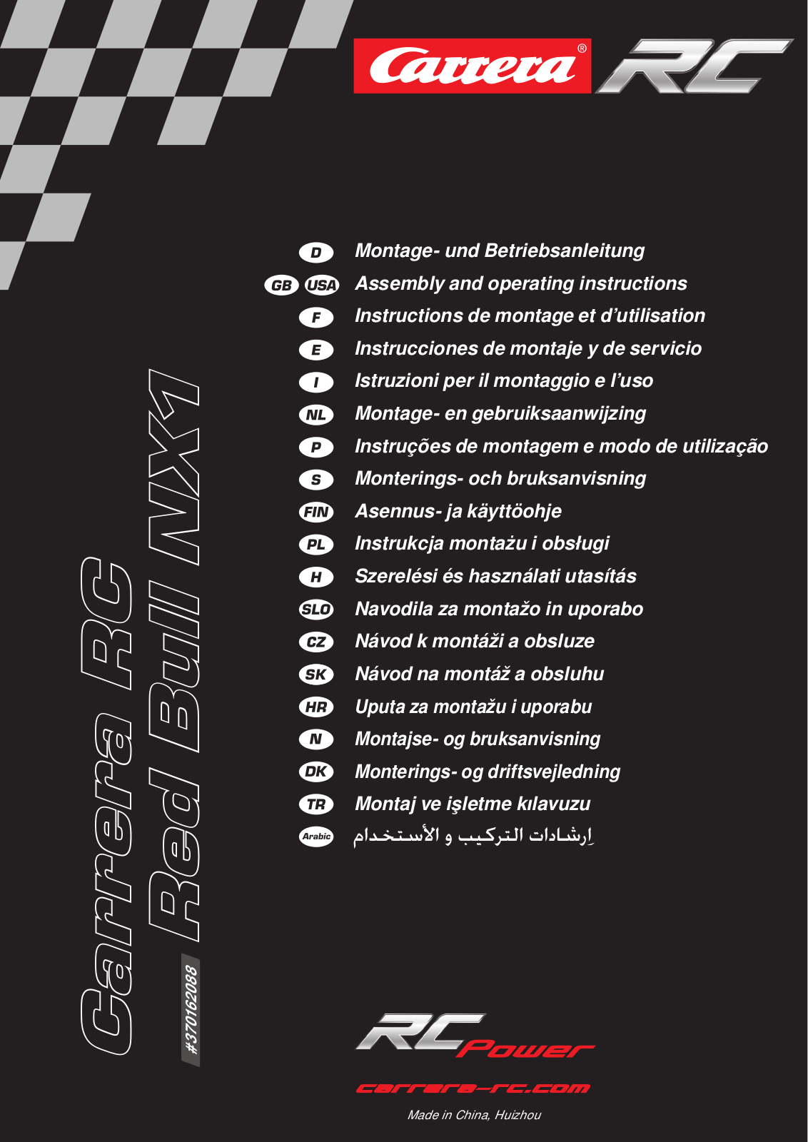 Carrera RC  370162088 Assembly and Operating Instructions