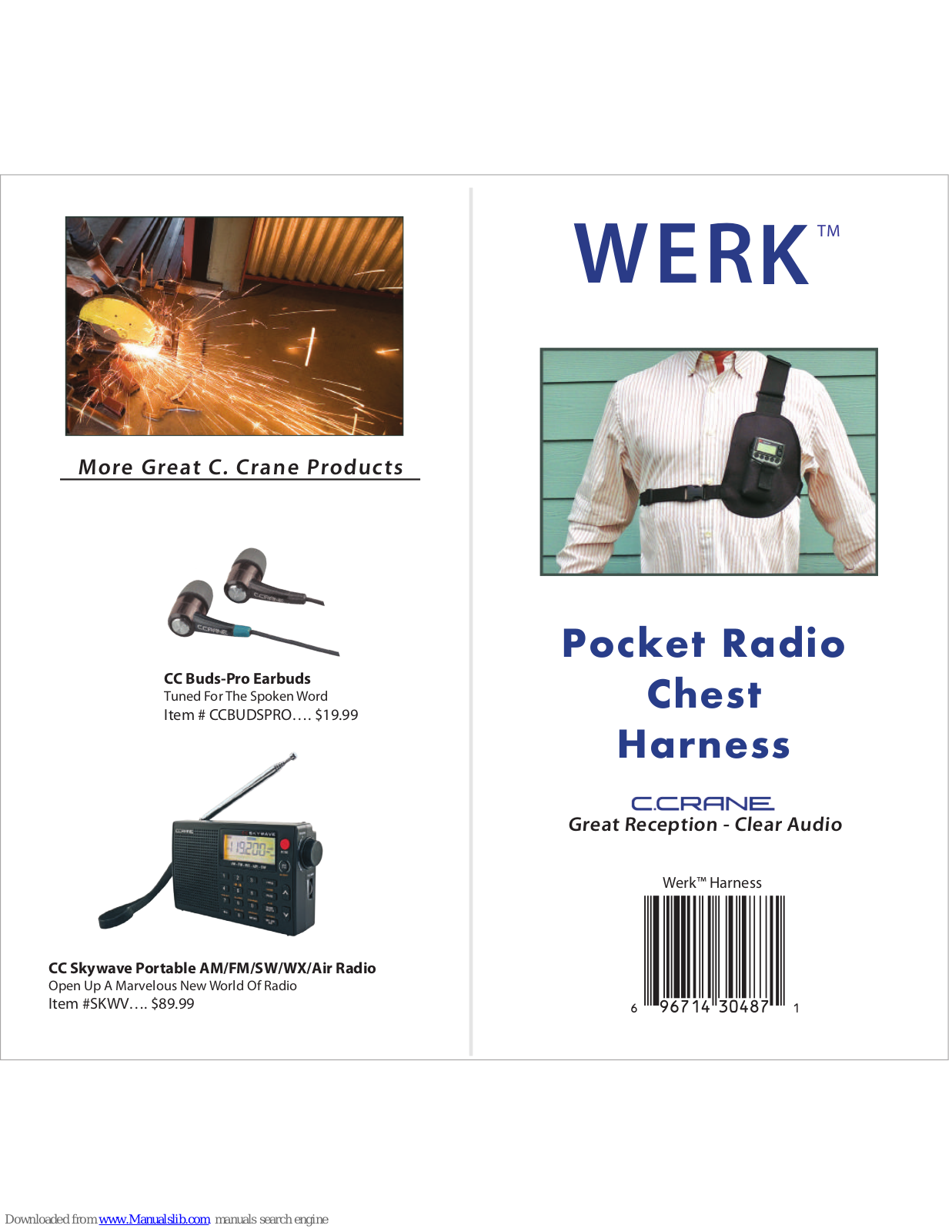 C. Crane WERK Pocket Radio Chest Harness Instructions Manual