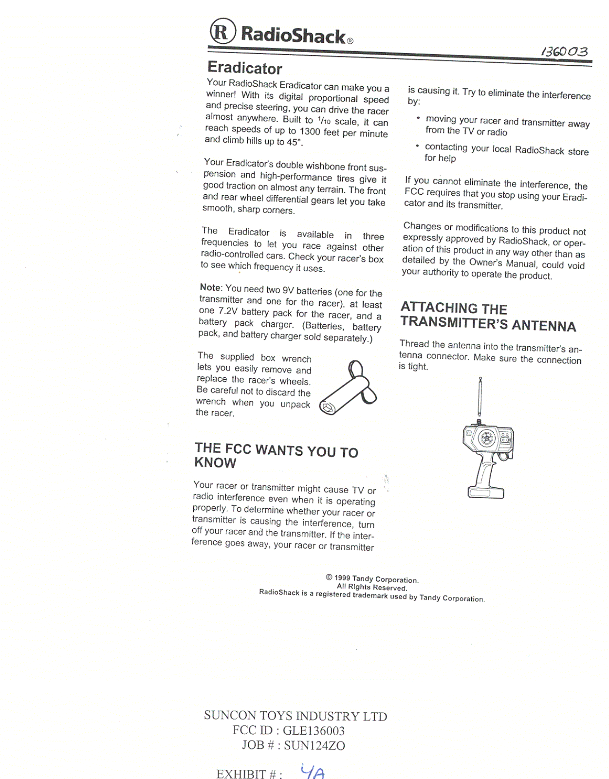 Suncon Toys Industry 136003 User Manual