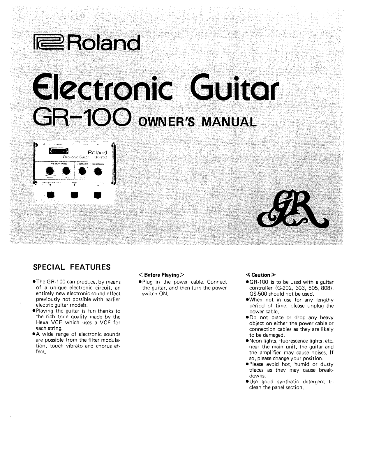 Roland GR-100 User Manual