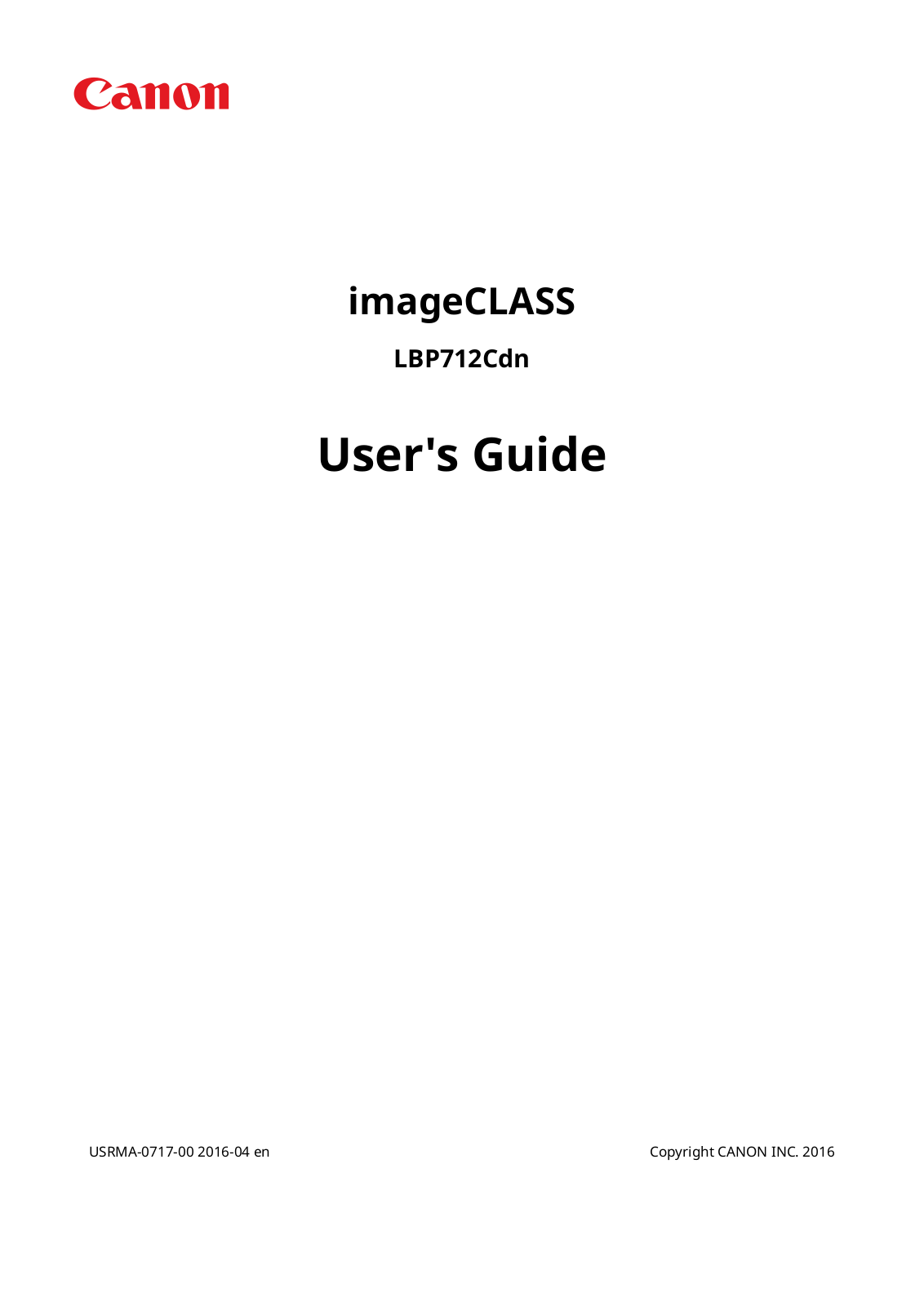 Canon LBP712CDN User Manual