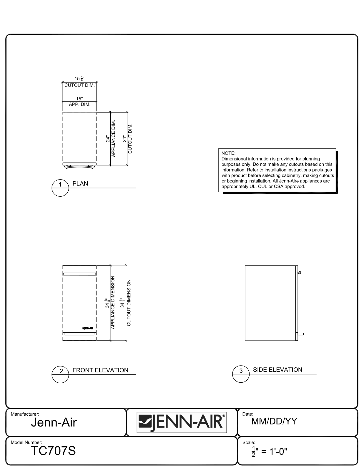 Jenn-air TC707S CAD