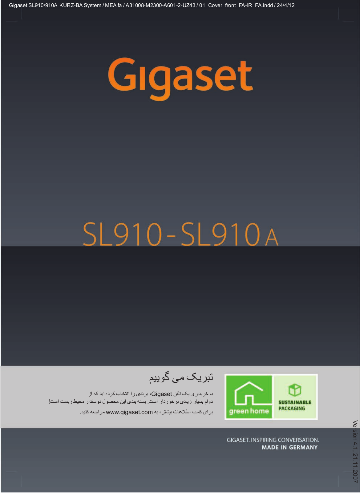 Siemens GIGASET SL910, GIGASET SL910A User Manual