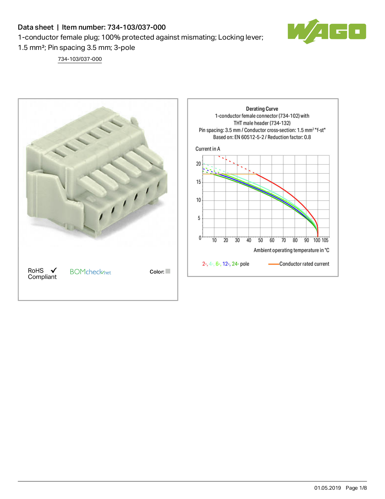 Wago 734-103/037-000 Data Sheet