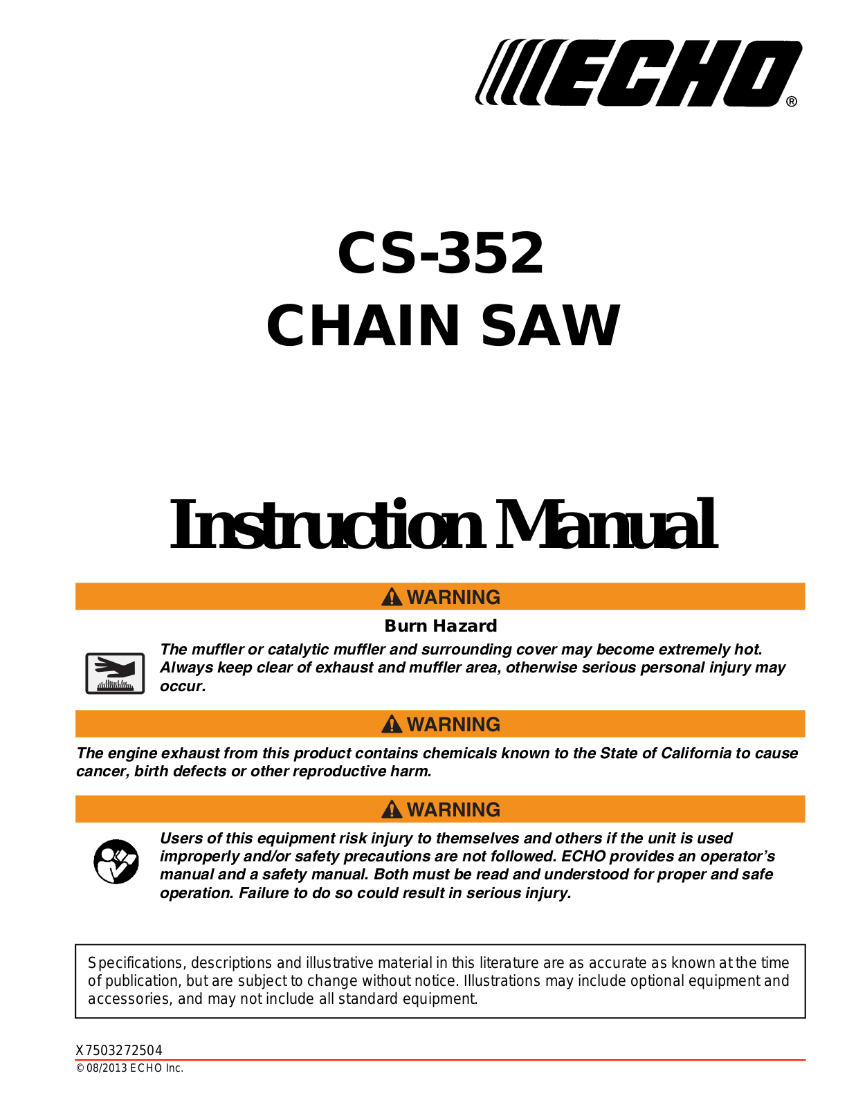 Echo CS-352 User Manual