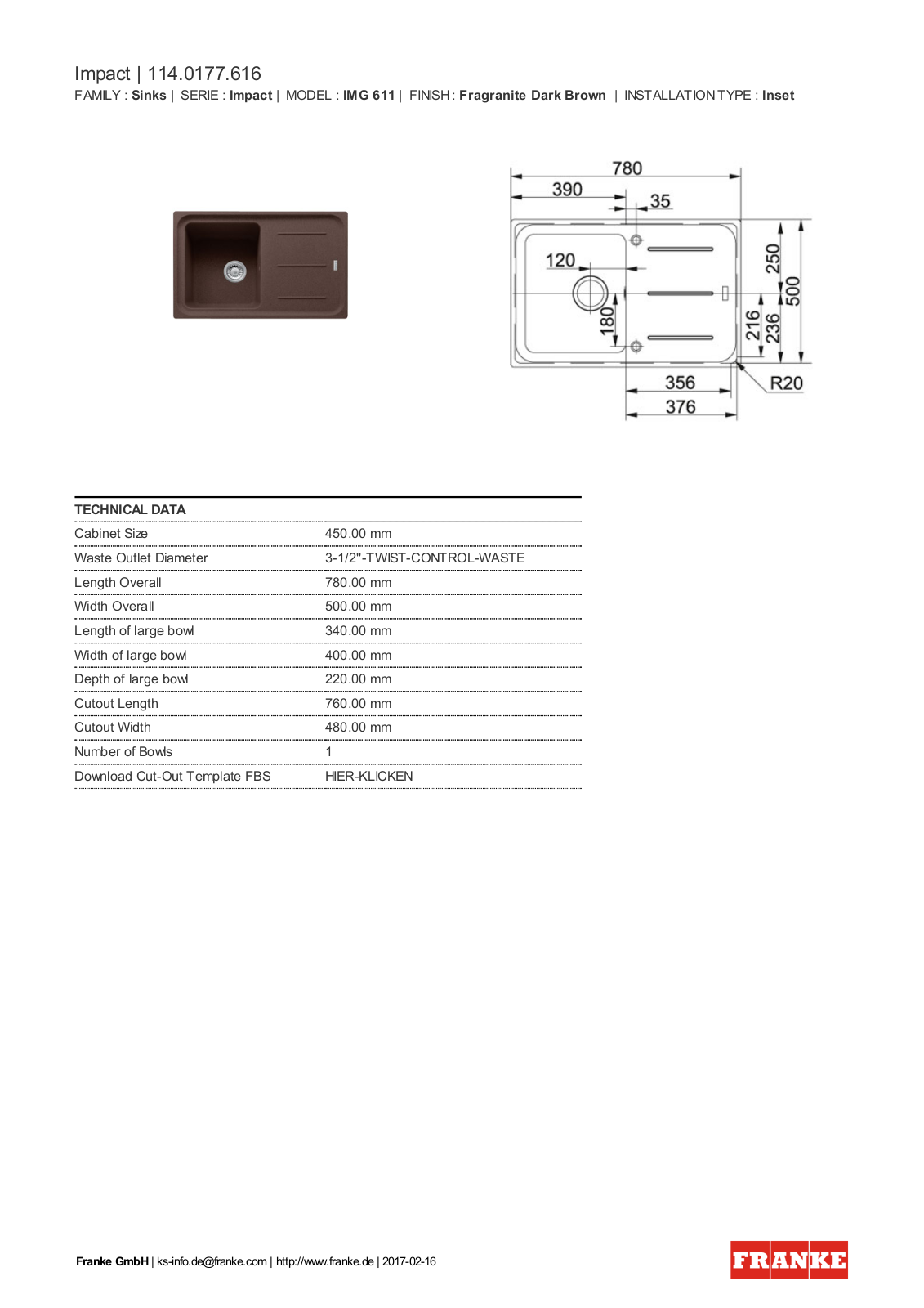 Franke 114.0177.616 Service Manual