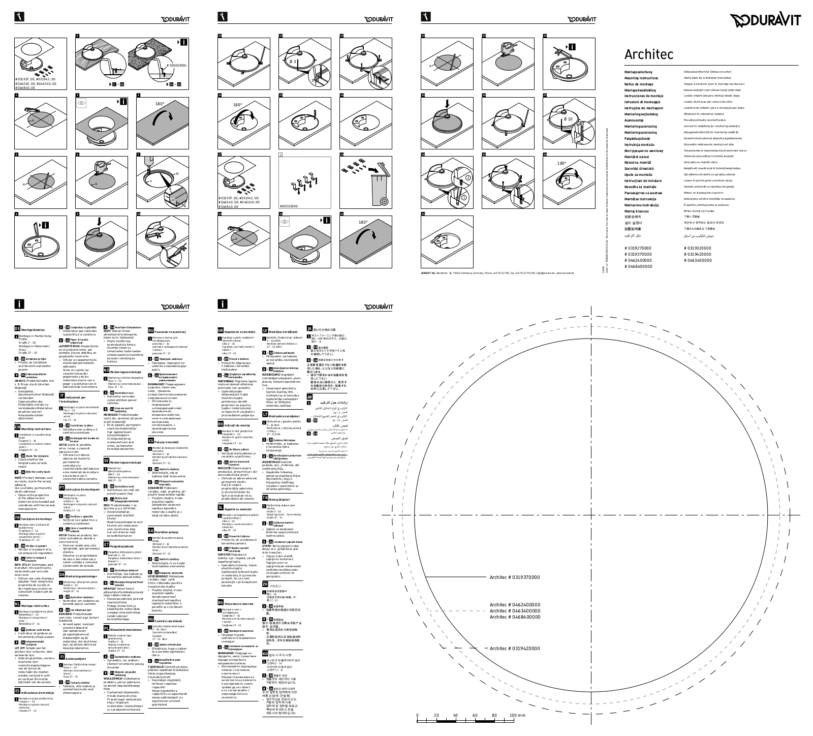 Duravit 0468400000 Mounting instructions