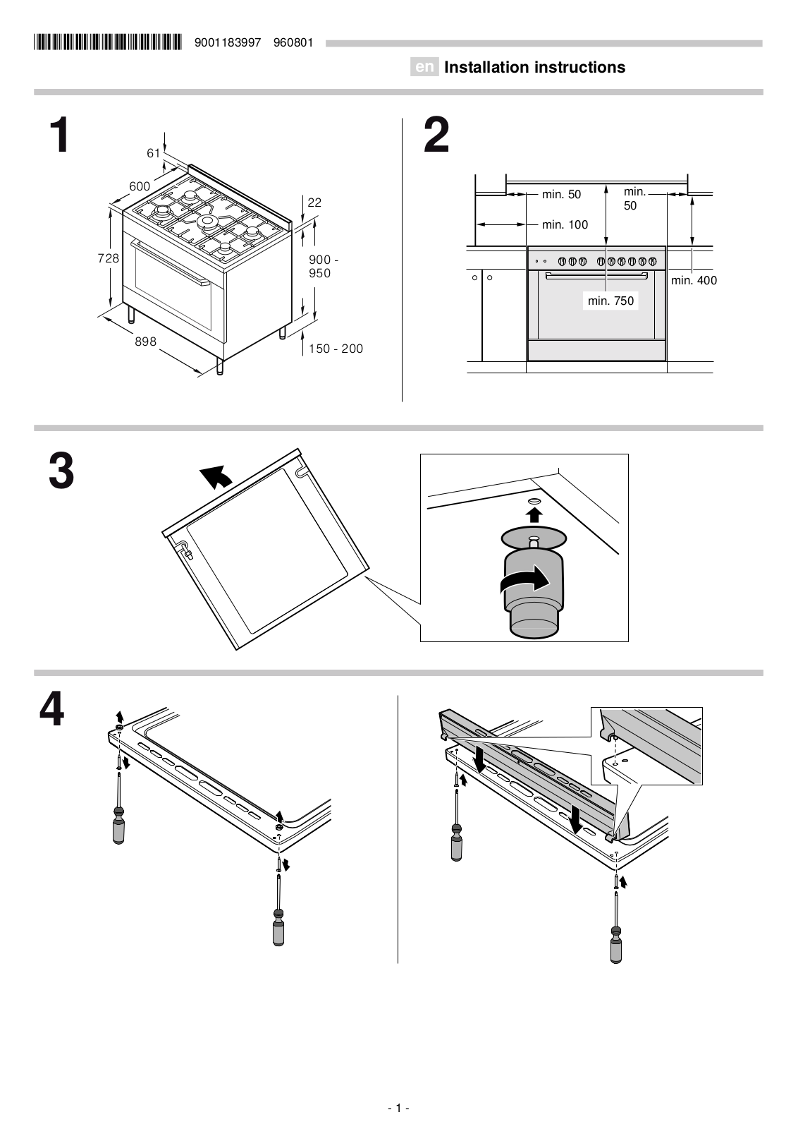 Bosch HSB738354A Installation Guide