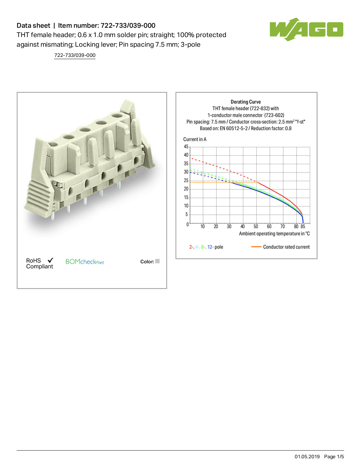 Wago 722-733/039-000 Data Sheet