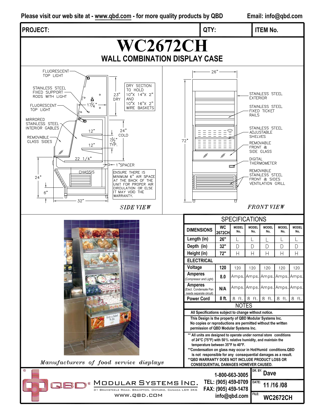 QBD WC2672CH User Manual