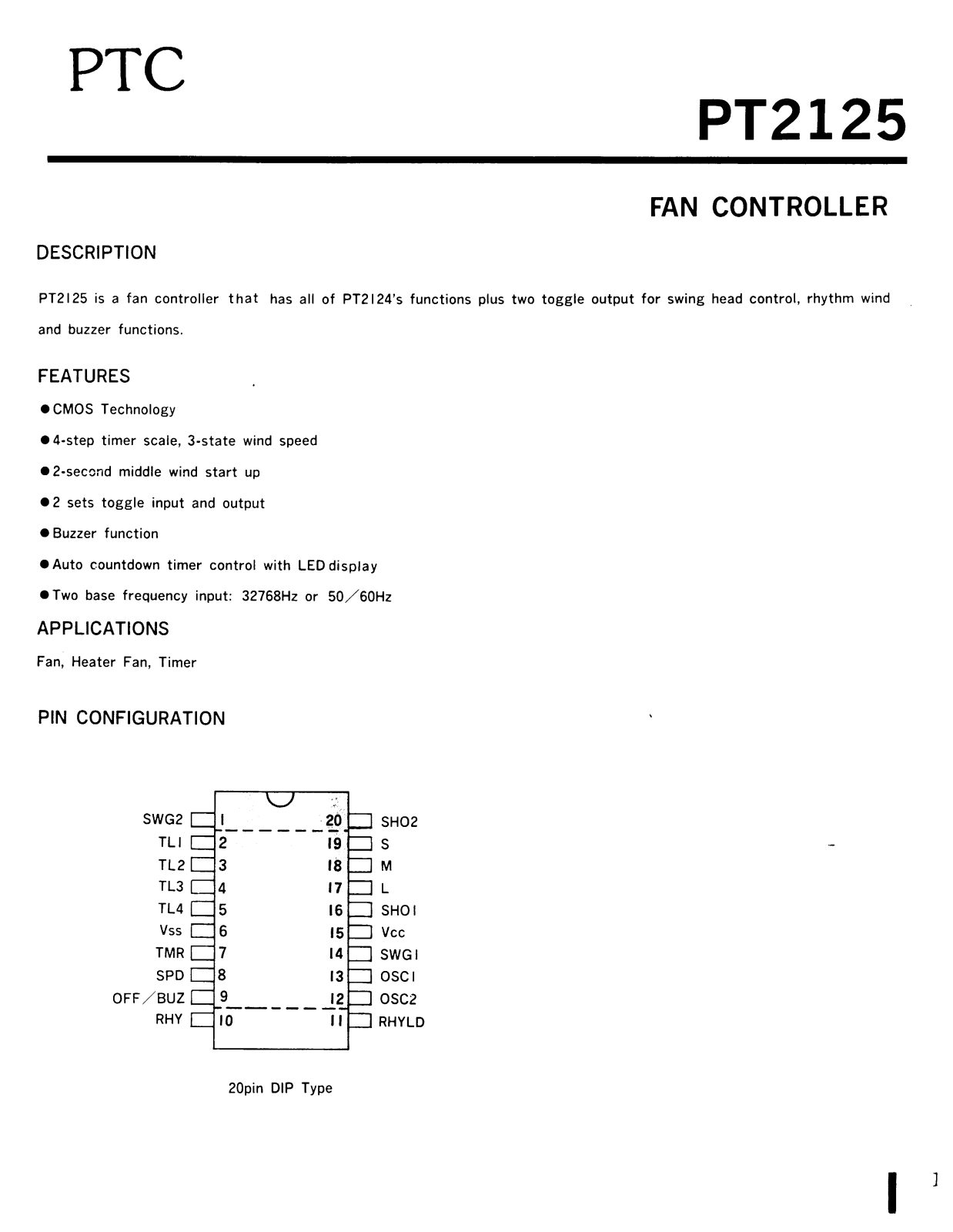 Princeton Technology Corp PT2125-C8N-RNM1, PT2125-F4N-RNM2, PT2125-F8N-RNM2, PT2125-C4N-RNM1, PT2125-C8N-NNM1 Datasheet