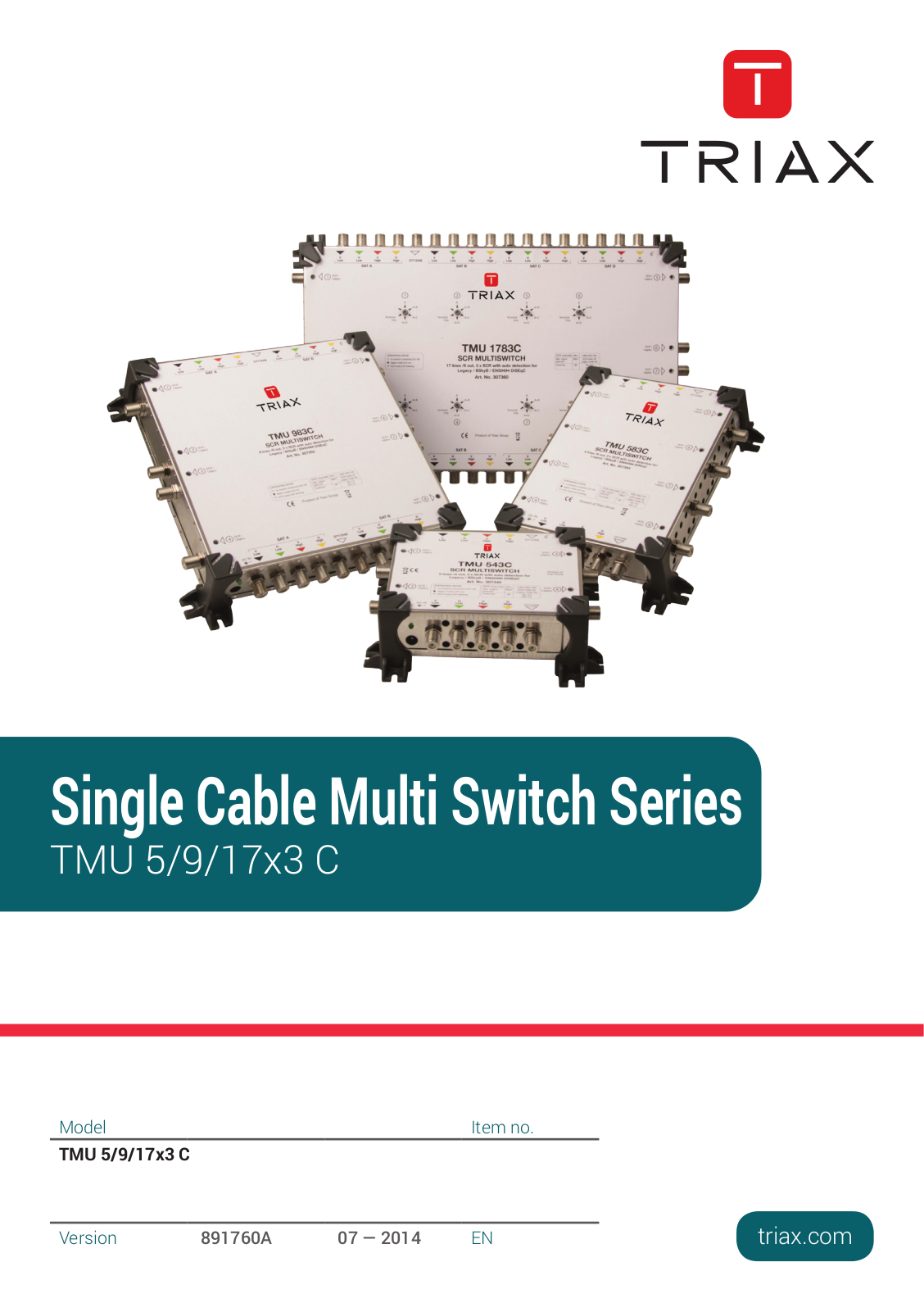 Triax TMU 943C operation manual