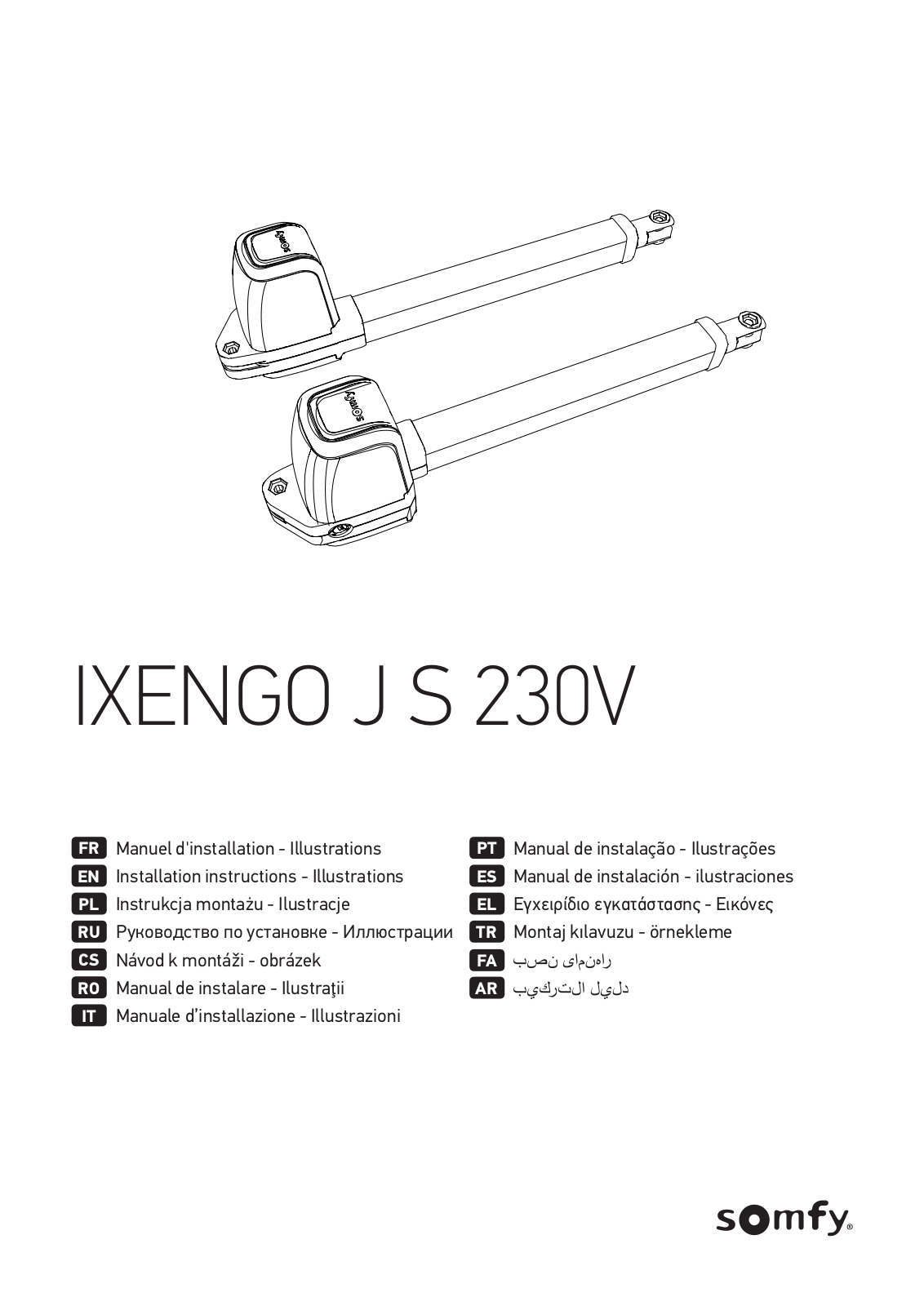 SOMFY IXENGO J S 230V Installation Instructions Manual