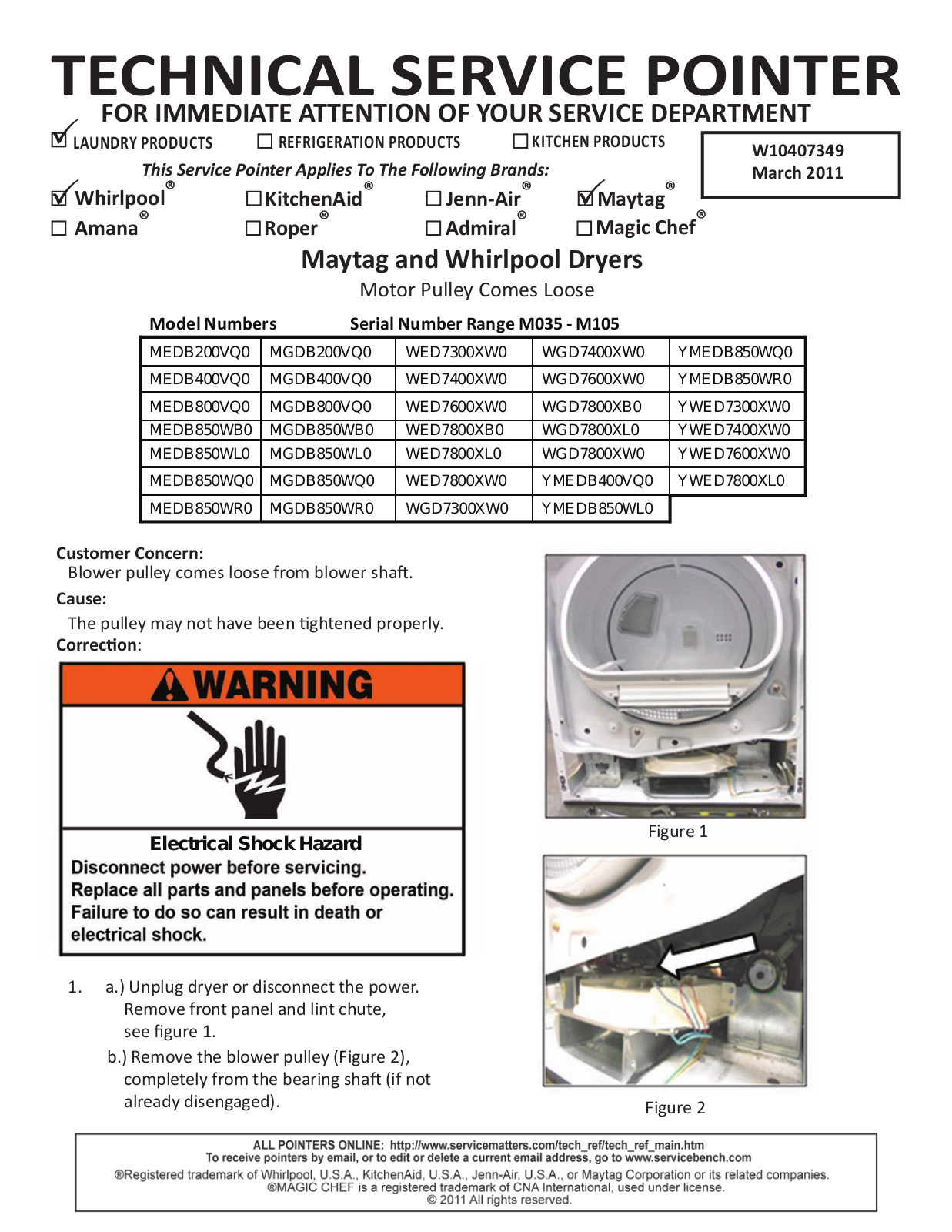 Whirlpool YWED7400XW0 Parts Diagram