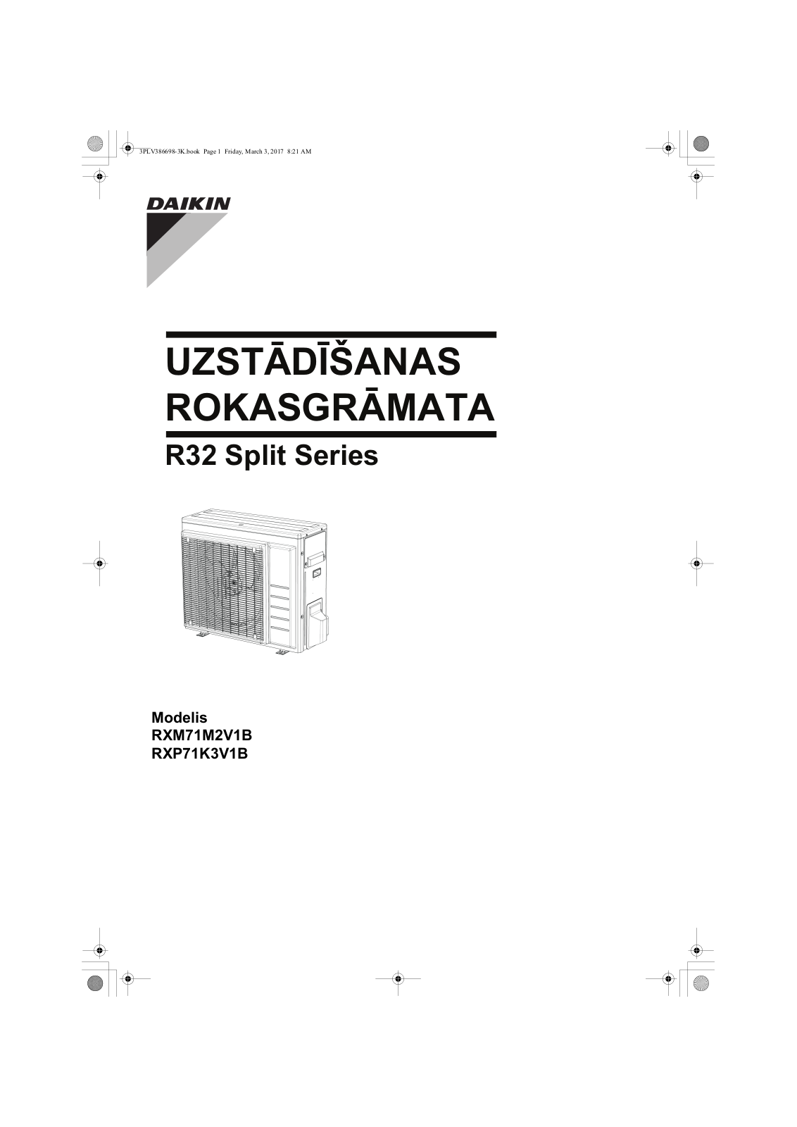 Daikin RXM71M2V1B, RXP71K3V1B Installation manuals