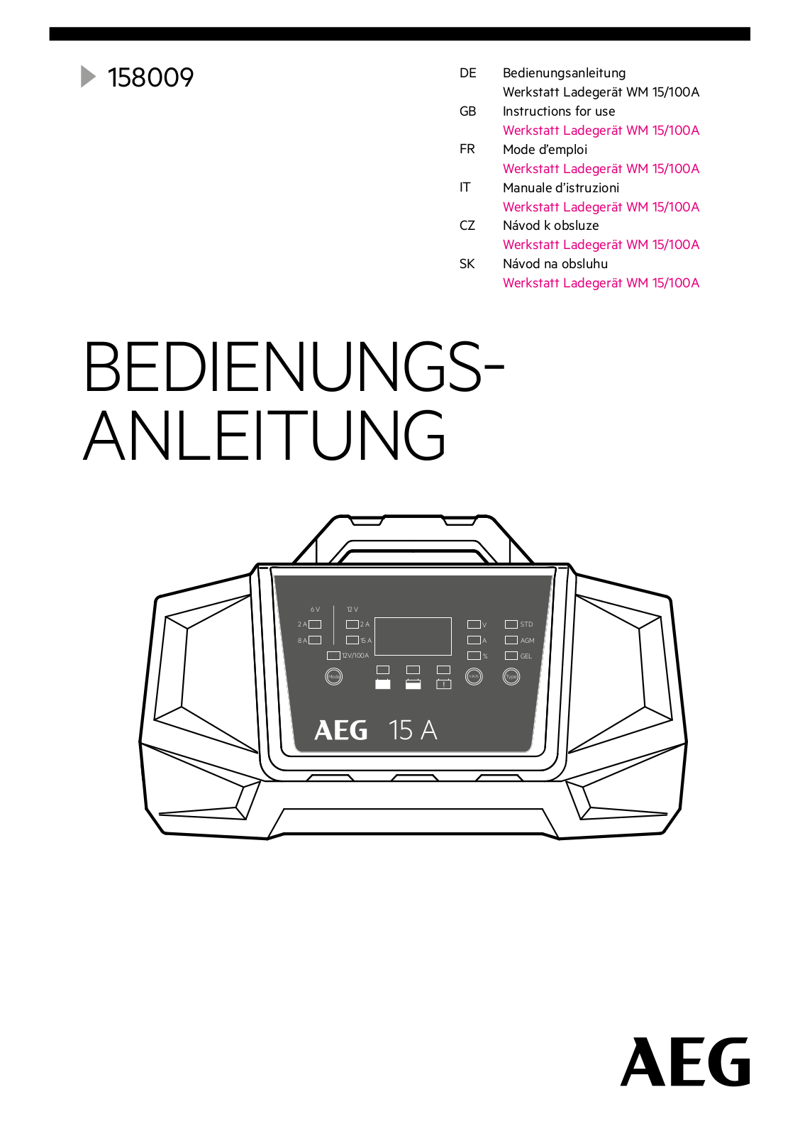 AEG WM 15-100A operation manual