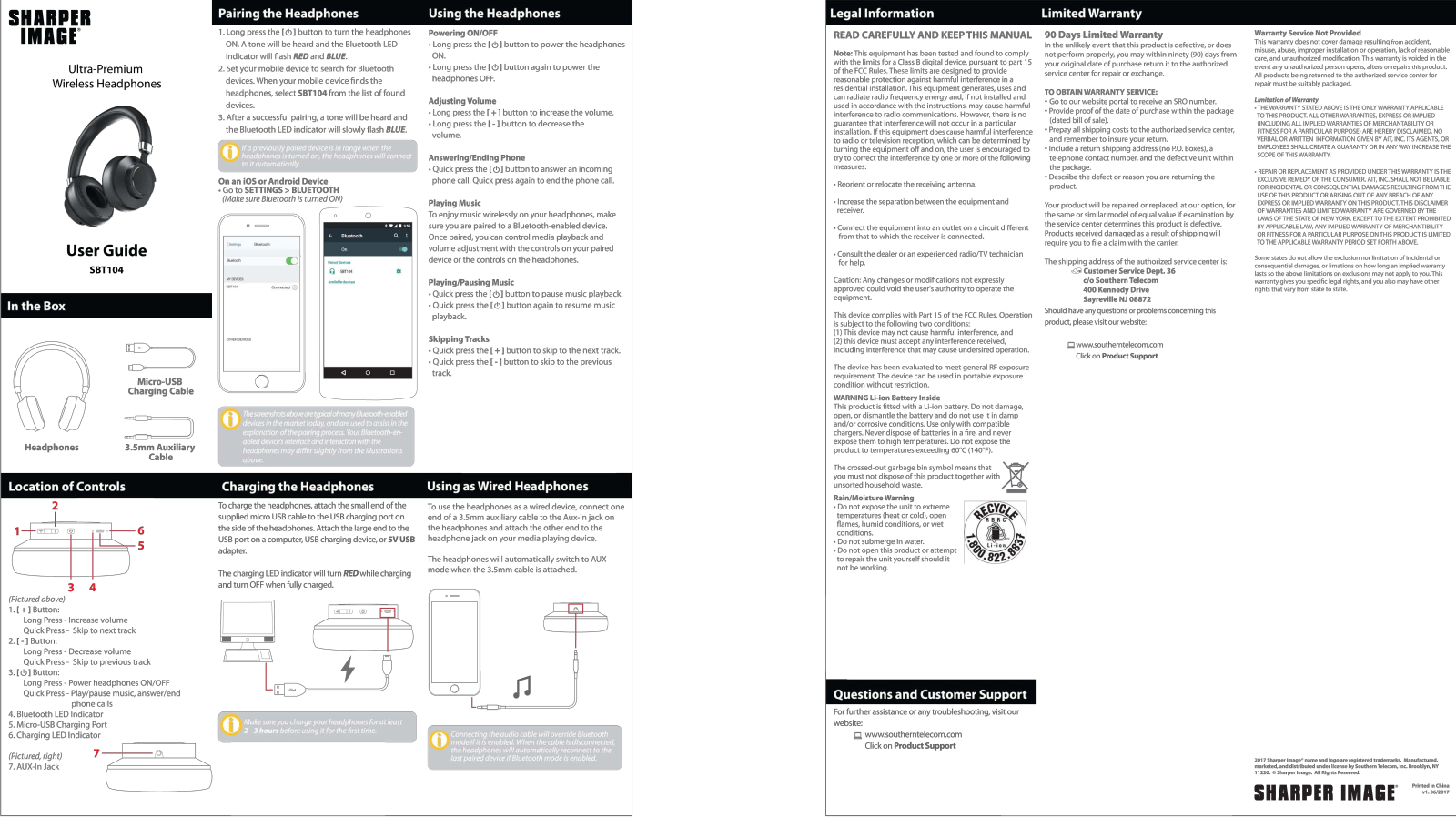 Sharper image SBT104 User Manual