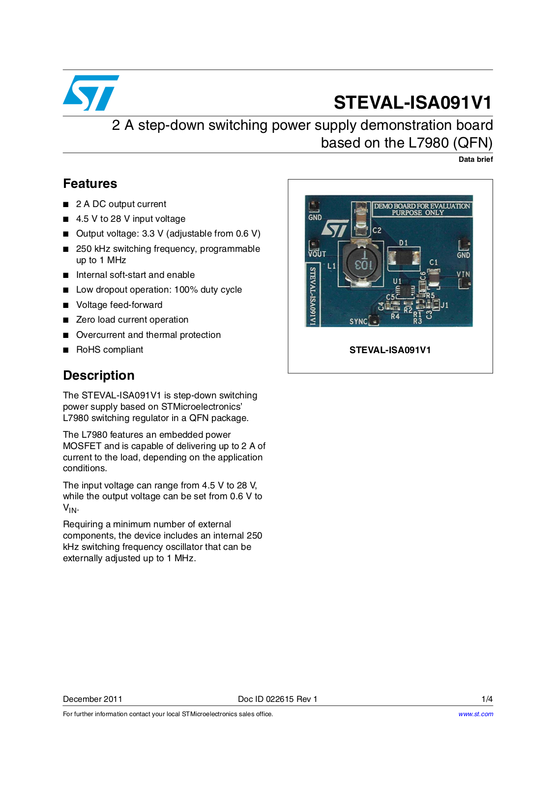 ST ISA091V1 User Manual