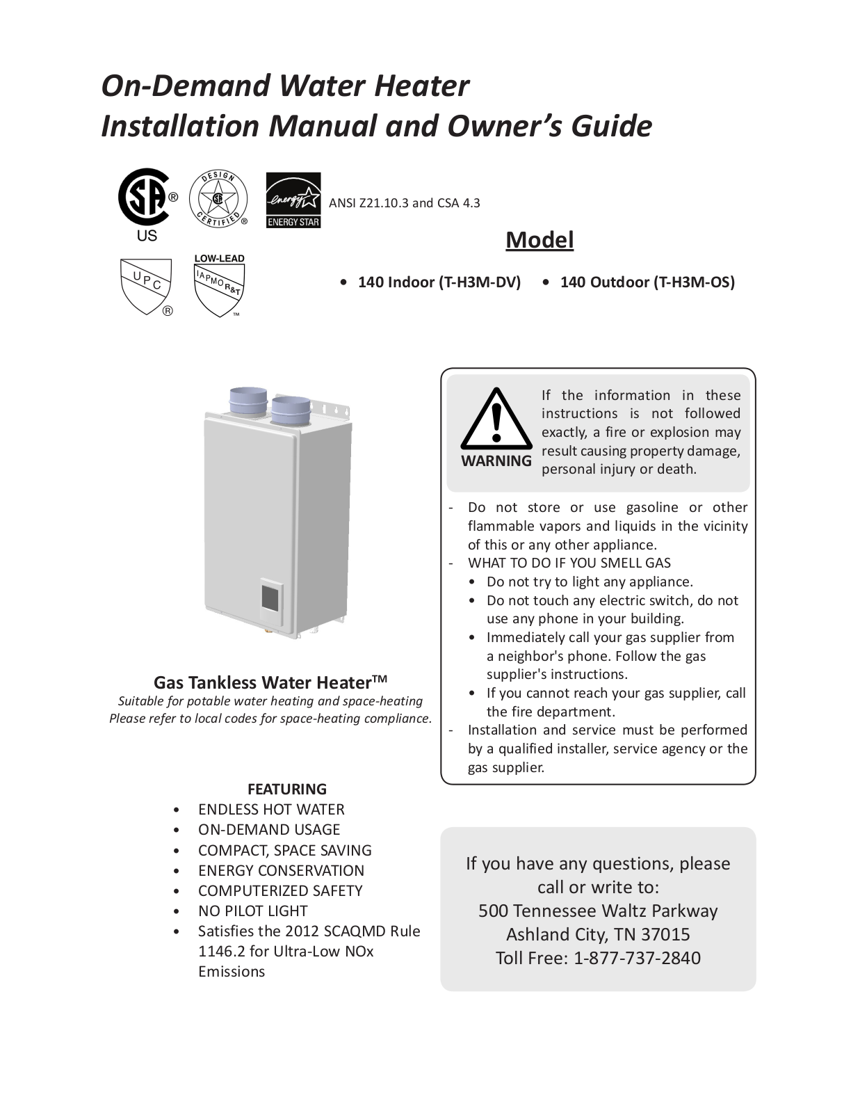 State GTS-140-PIH User Manual