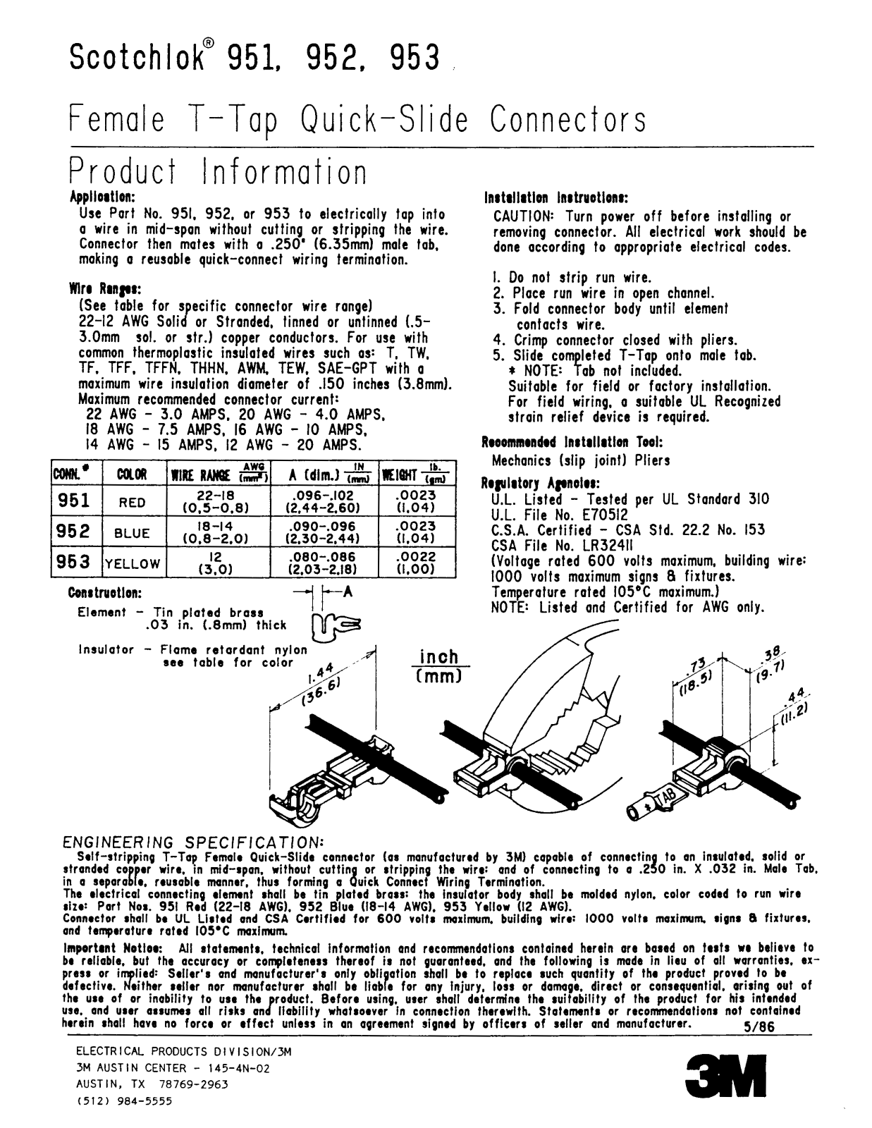 3M 951, 952, 953 Instruction Manual