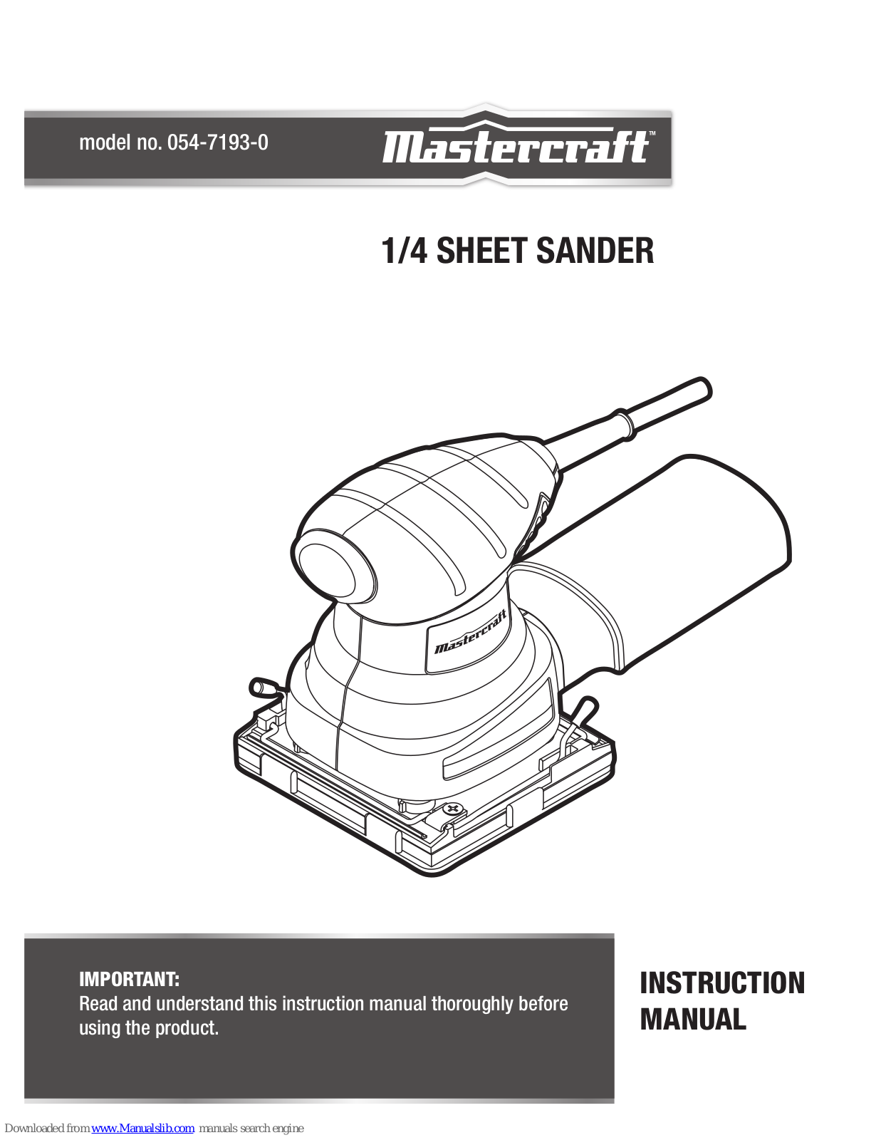 MasterCraft 054-7193-0 Instruction Manual